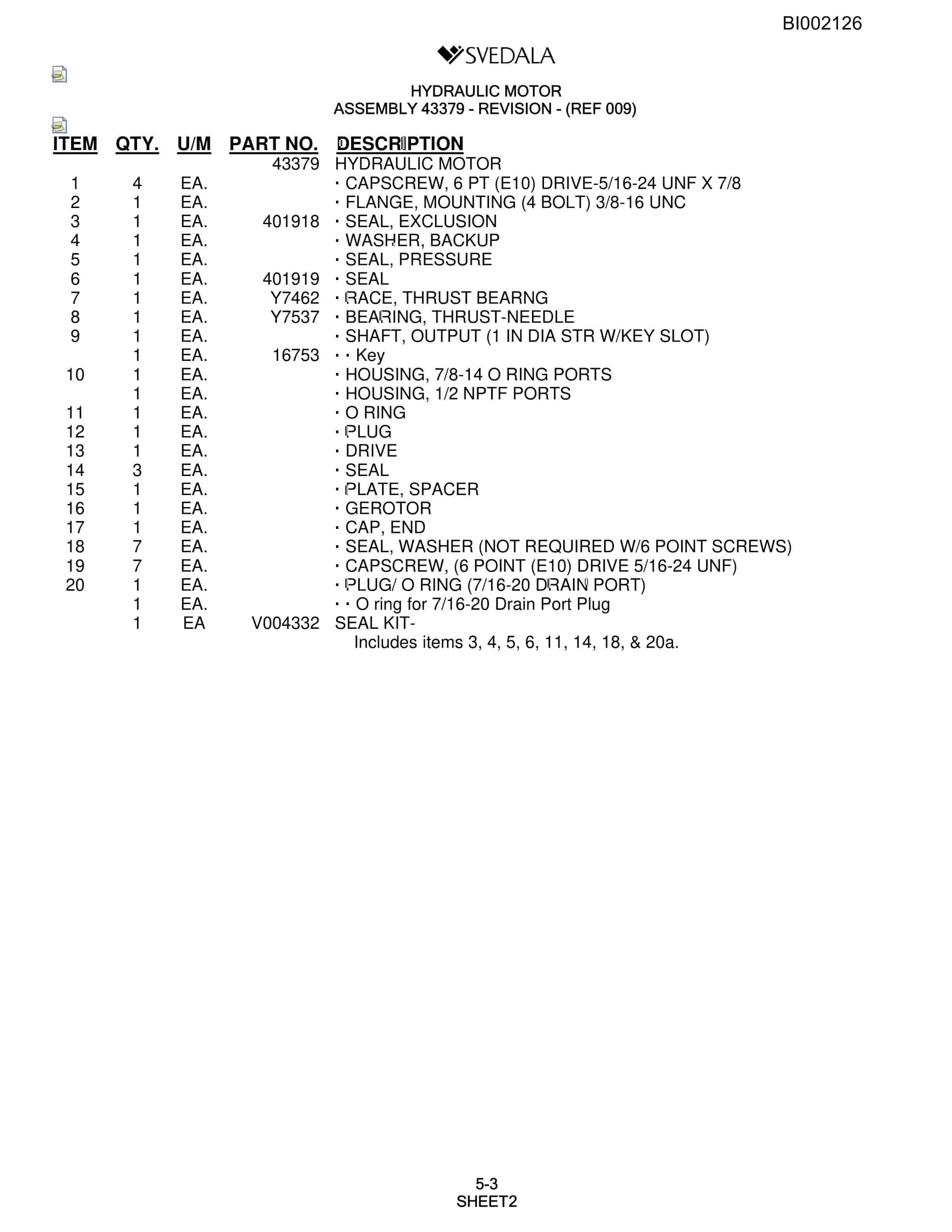 Bucyrus SKS Infinity Blasthole Drill Parts Catalog BI002126-2