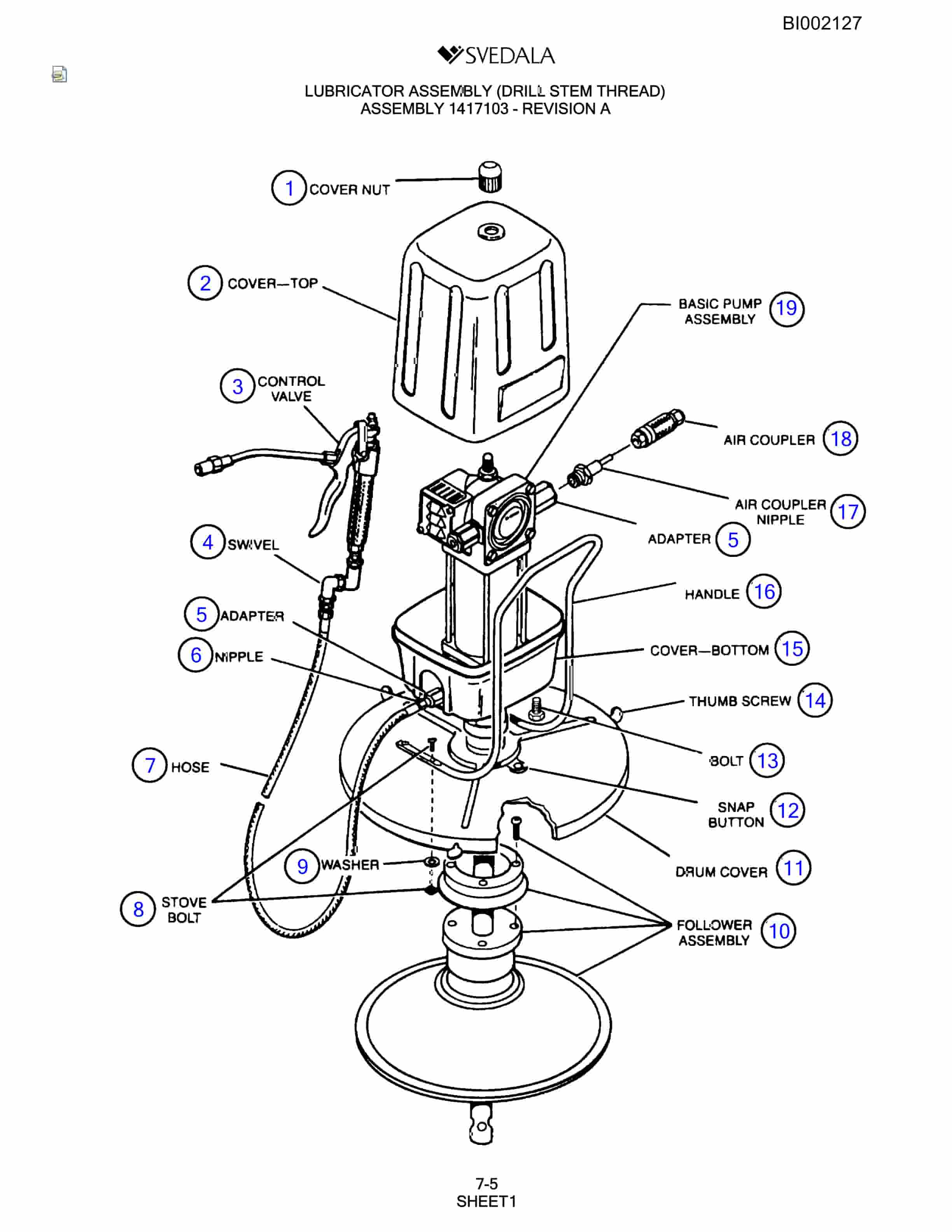 Bucyrus SKS Infinity Blasthole Drill Parts Catalog BI002127-5