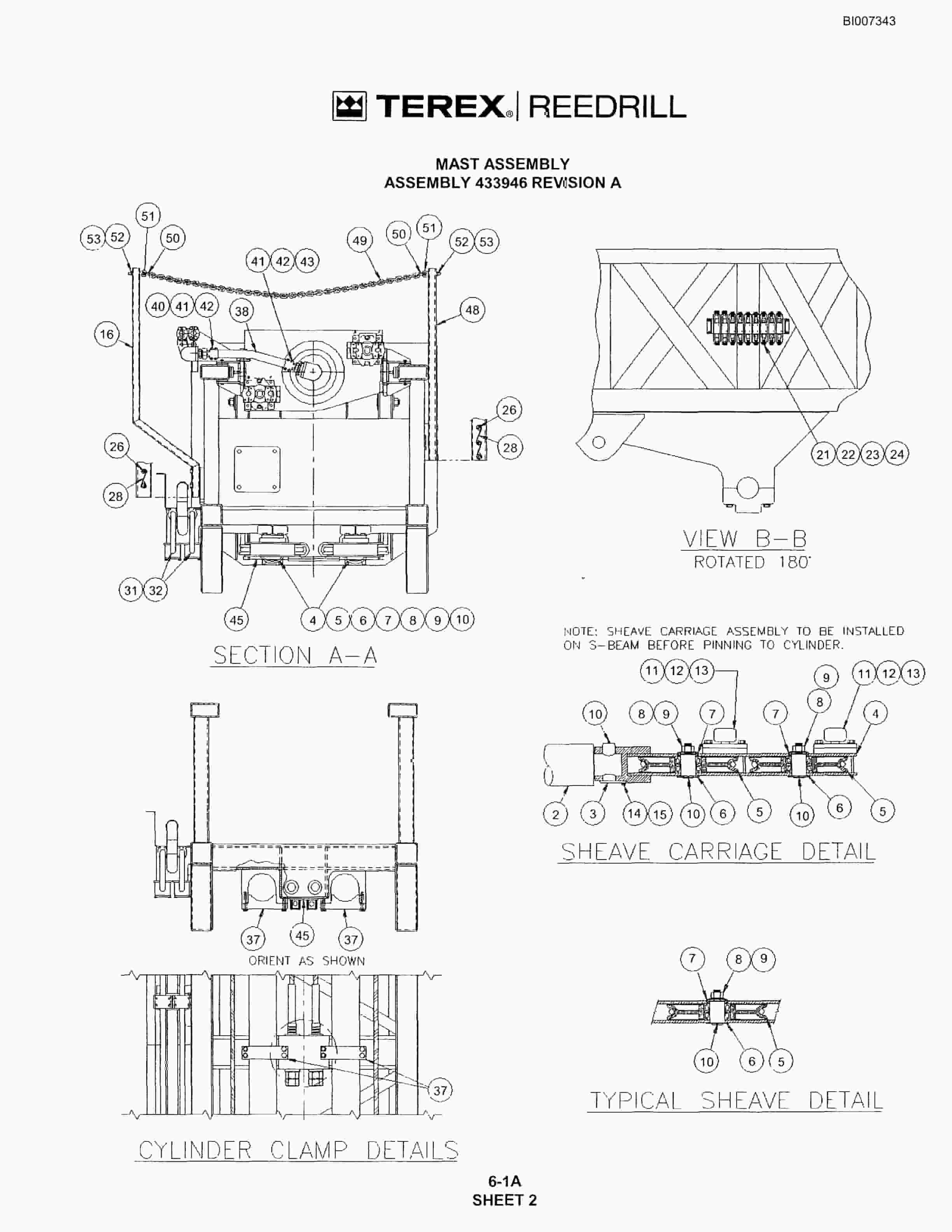 Bucyrus SKS Infinity Blasthole Drill Parts Catalog BI007343-3