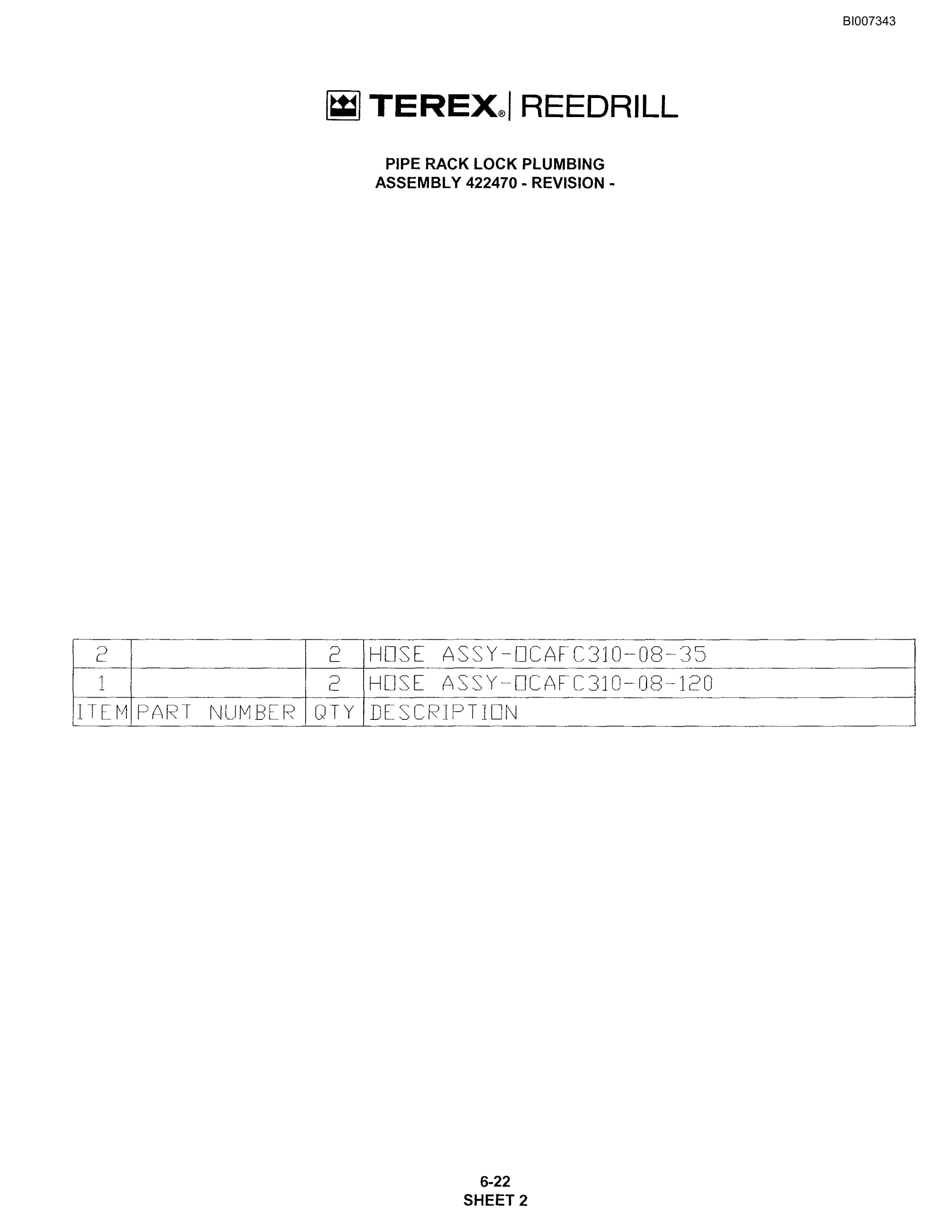Bucyrus SKS Infinity Blasthole Drill Parts Catalog BI007343-5