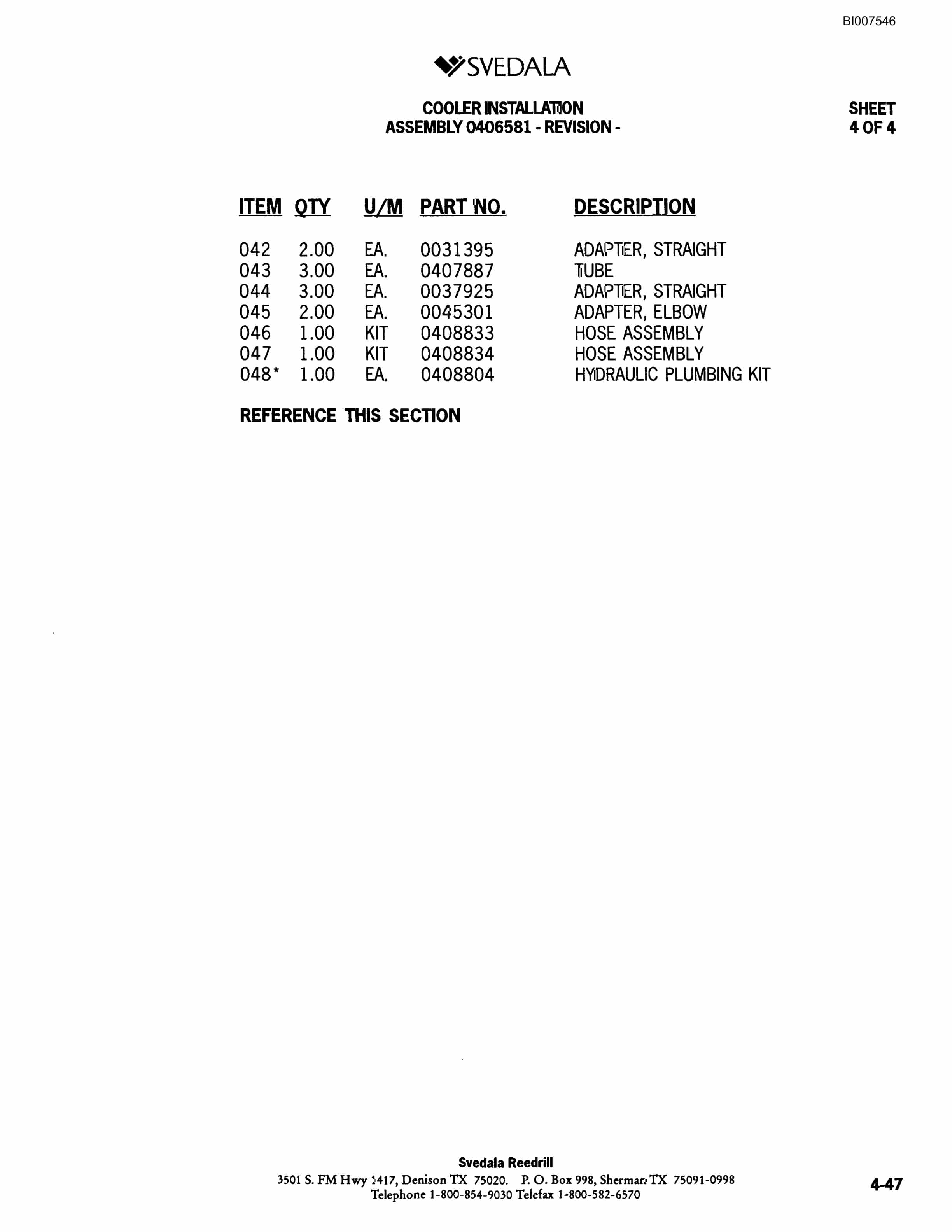 Bucyrus SKS Infinity Blasthole Drill Parts Catalog BI007546-2