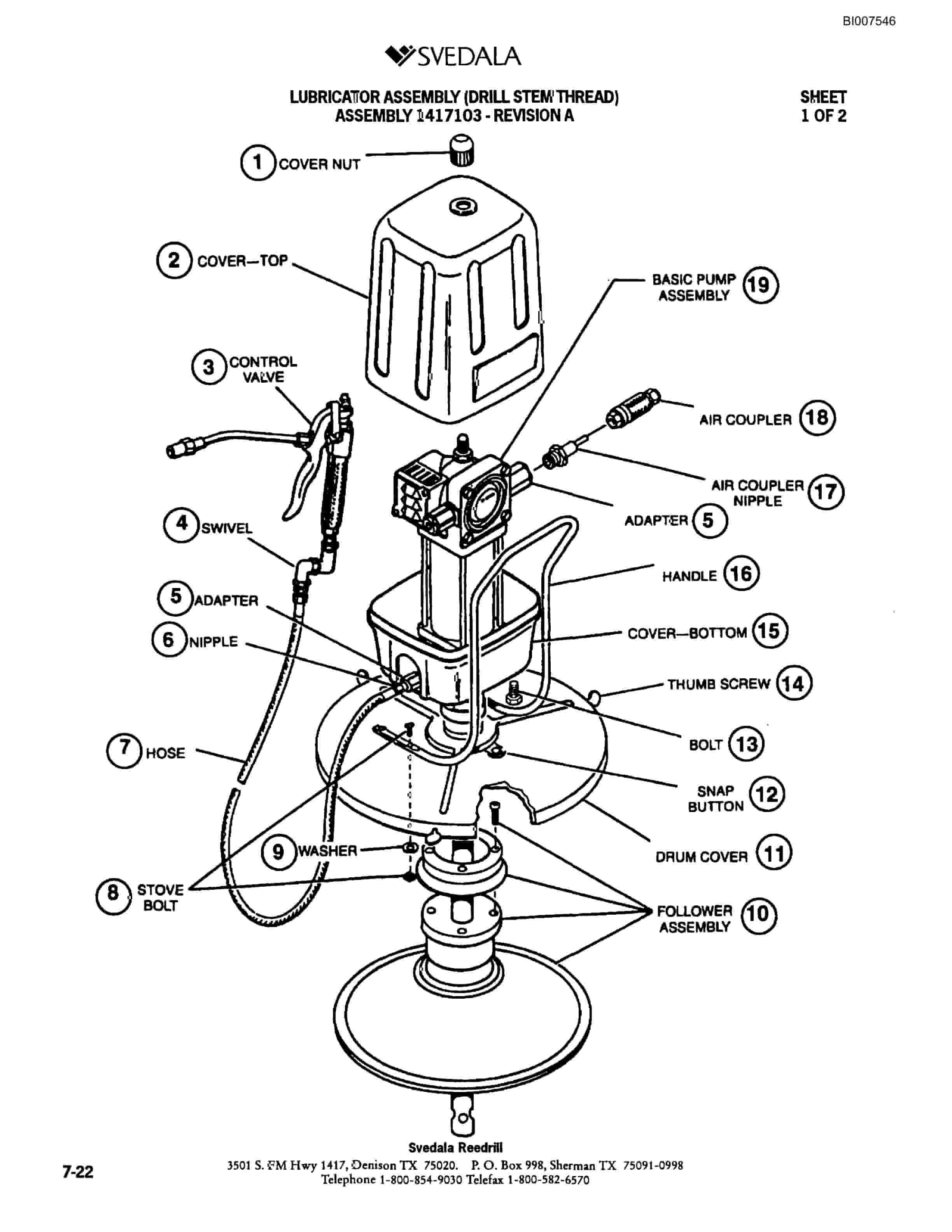 Bucyrus SKS Infinity Blasthole Drill Parts Catalog BI007546-4