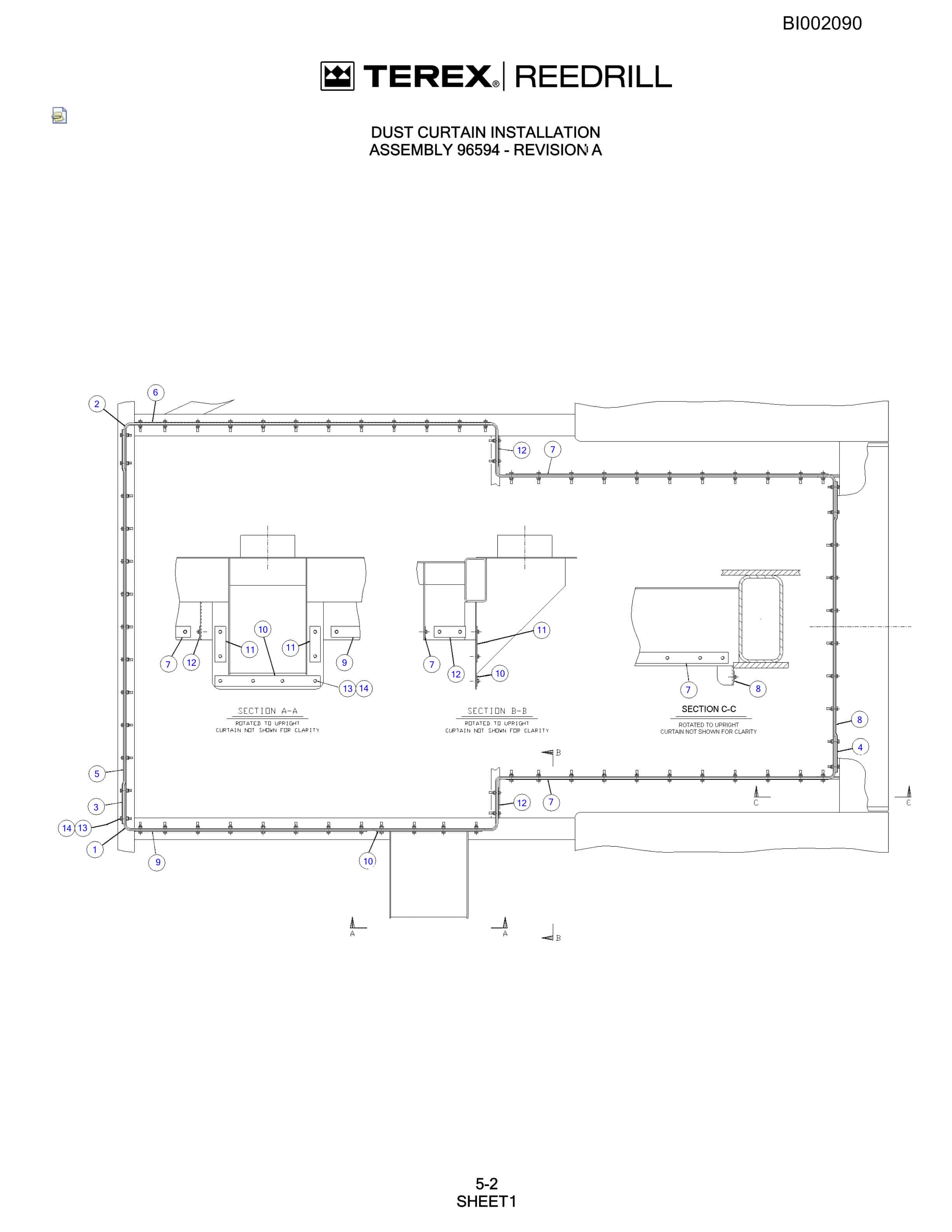 Bucyrus SKS-W Infinity Blasthole Drill Parts Catalog BI002090-2