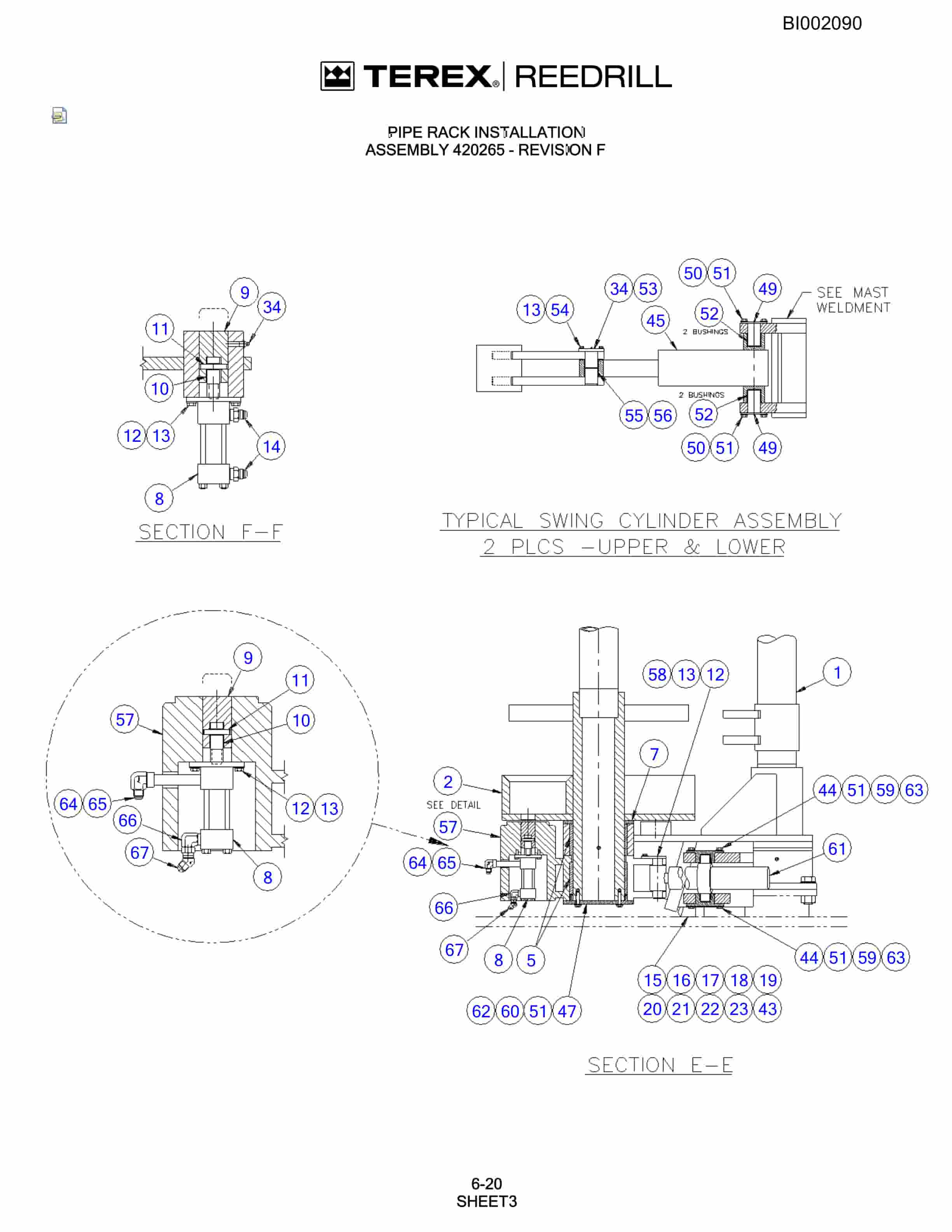 Bucyrus SKS-W Infinity Blasthole Drill Parts Catalog BI002090-3