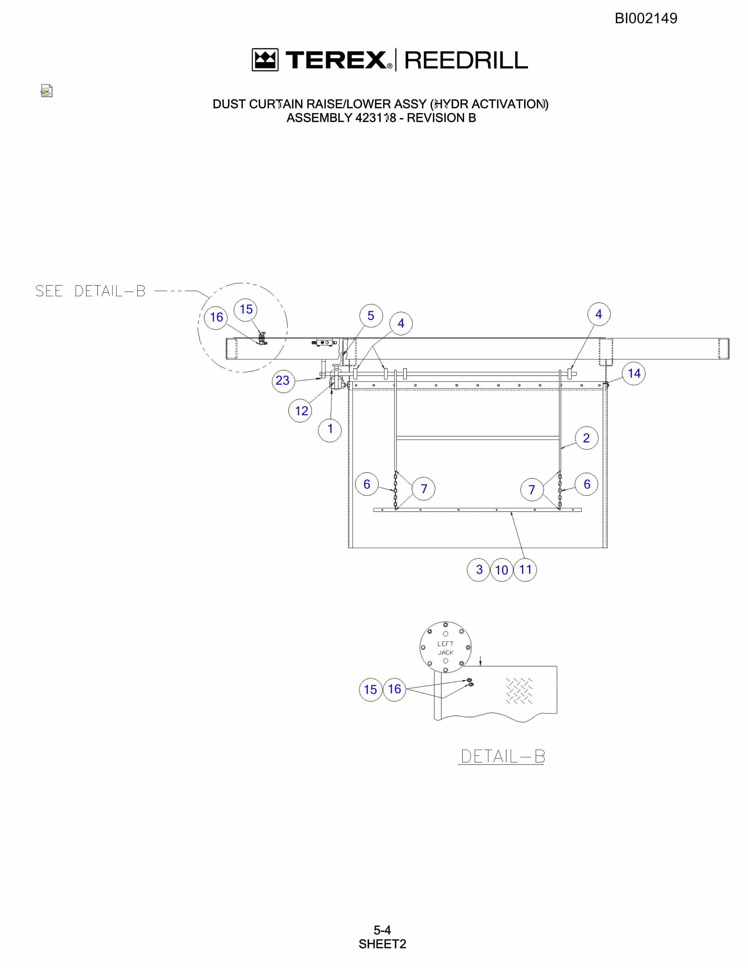 Bucyrus SKS-W Infinity Blasthole Drill Parts Catalog BI002149-2
