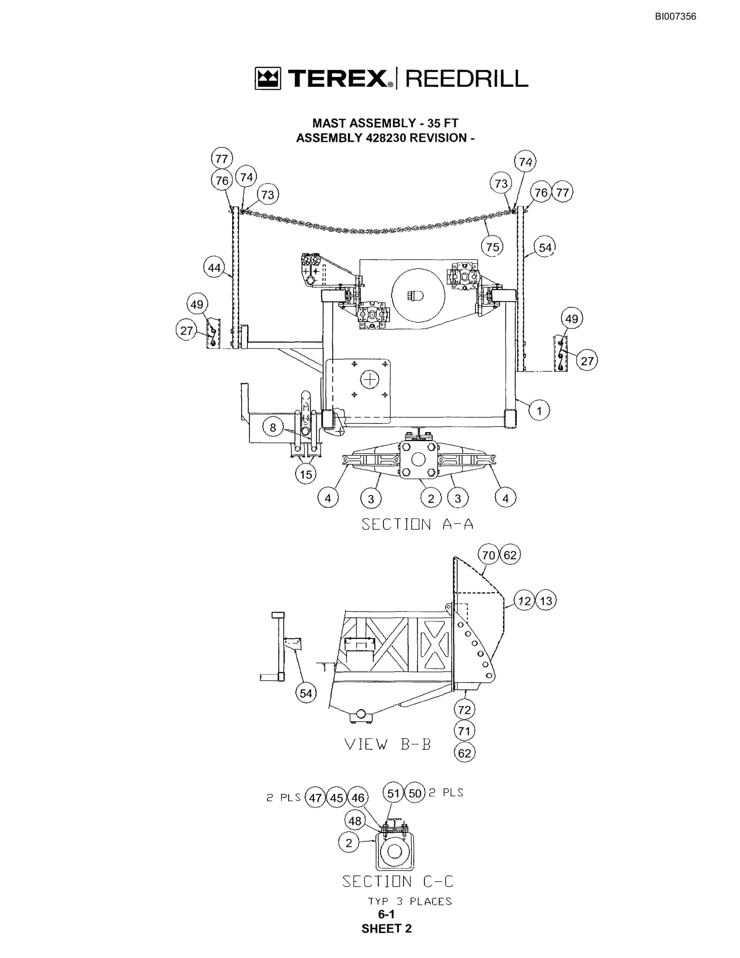 Bucyrus SKS-W Infinity Blasthole Drill Parts Catalog BI007356-2