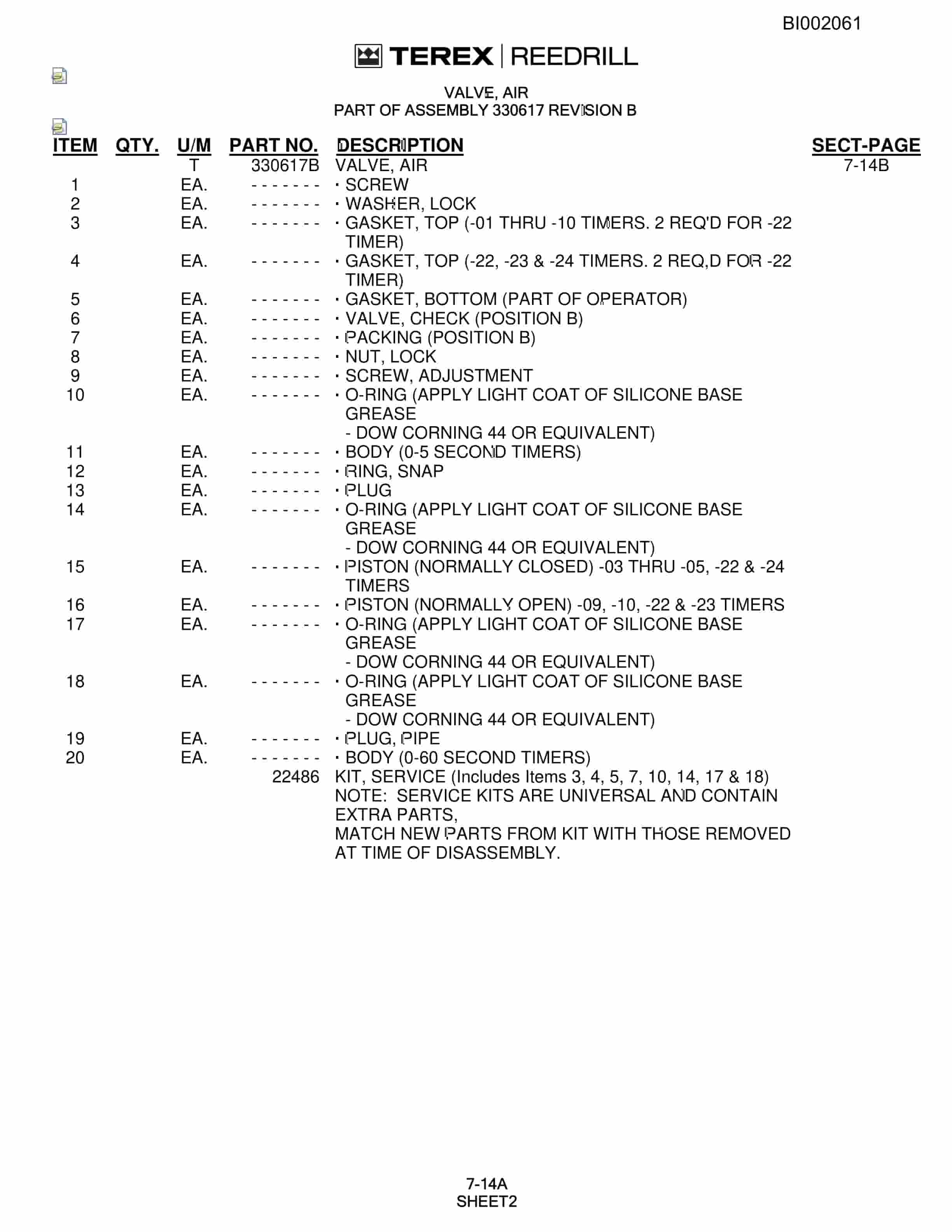 Bucyrus SKS-W Rotary Drill Parts Catalog BI002061-4