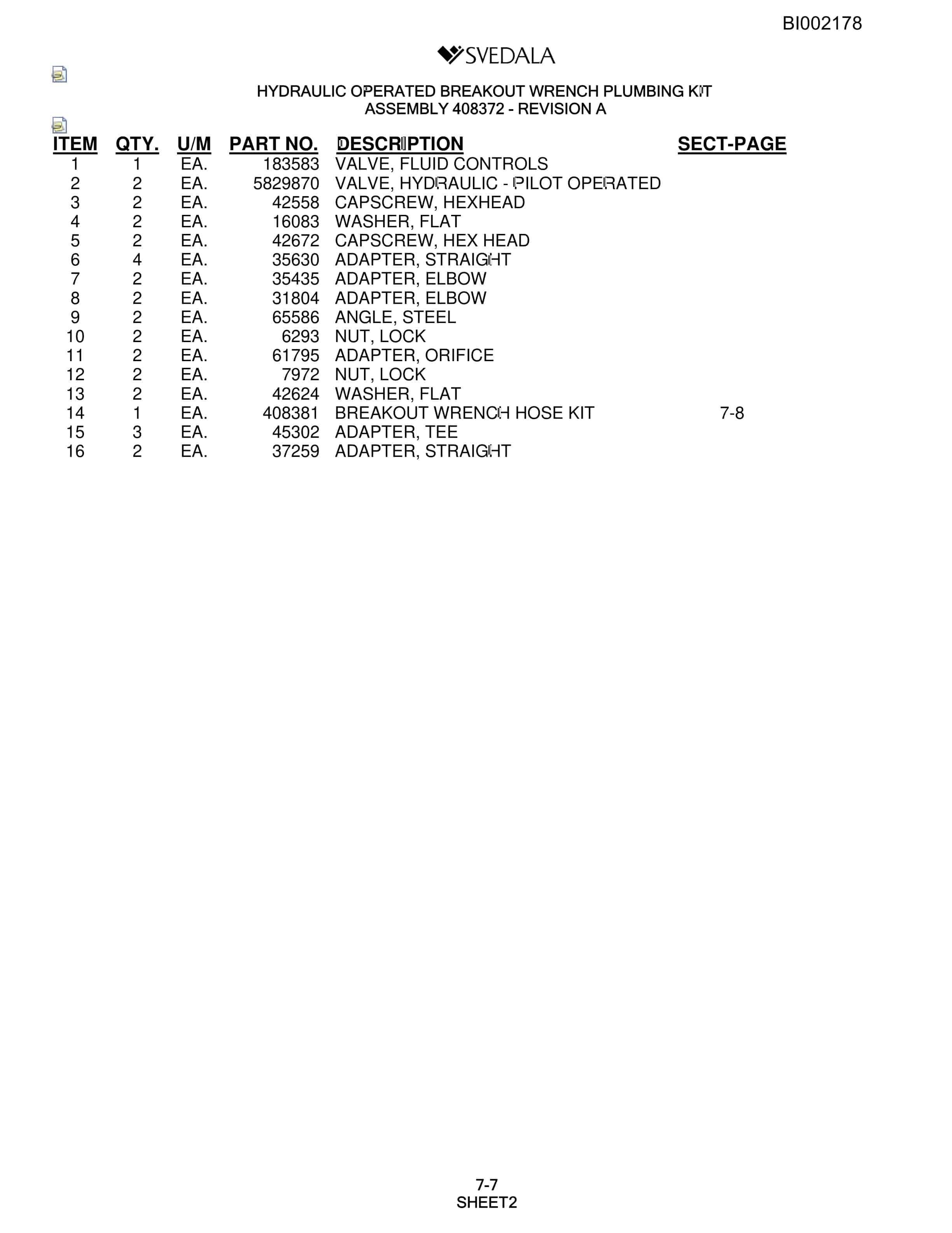 Bucyrus SKT Infinity Blasthole Drill Parts Catalog BI002178-5