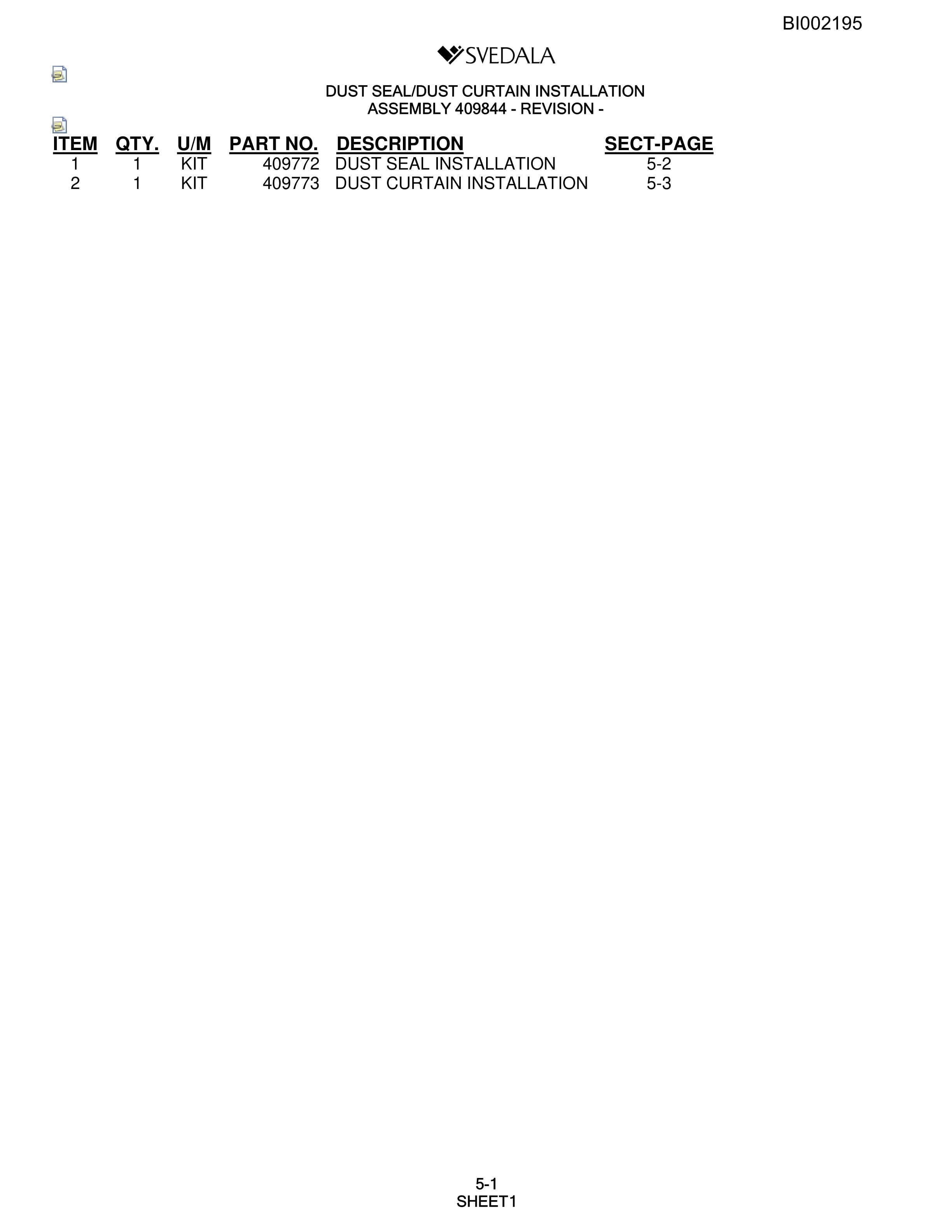 Bucyrus SKT Infinity Blasthole Drill Parts Catalog BI002195-2