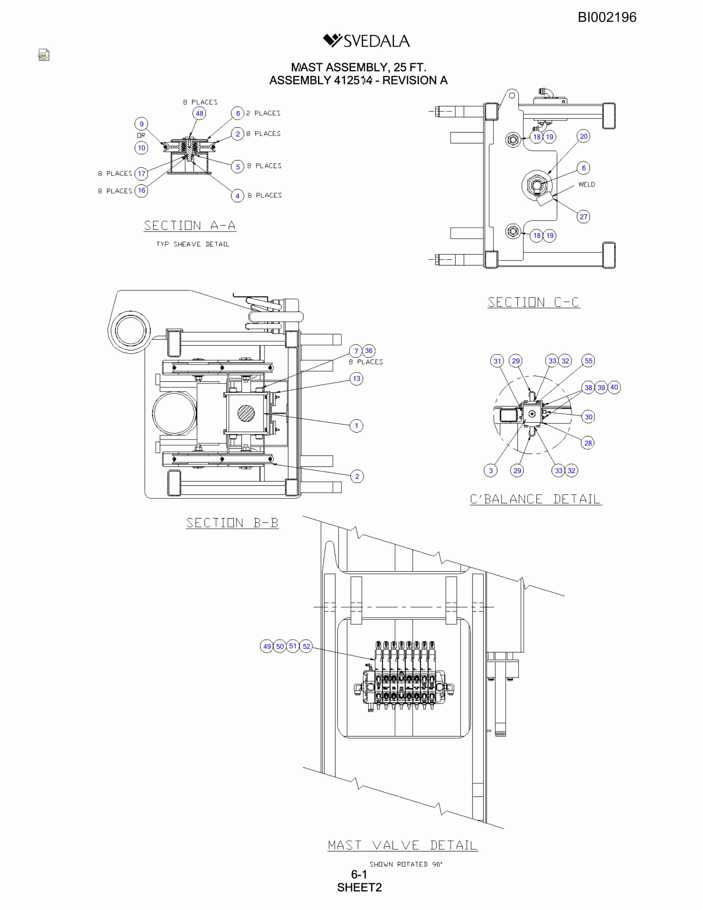 Bucyrus SKTT Infinity Blasthole Drill Parts Catalog BI002196-2