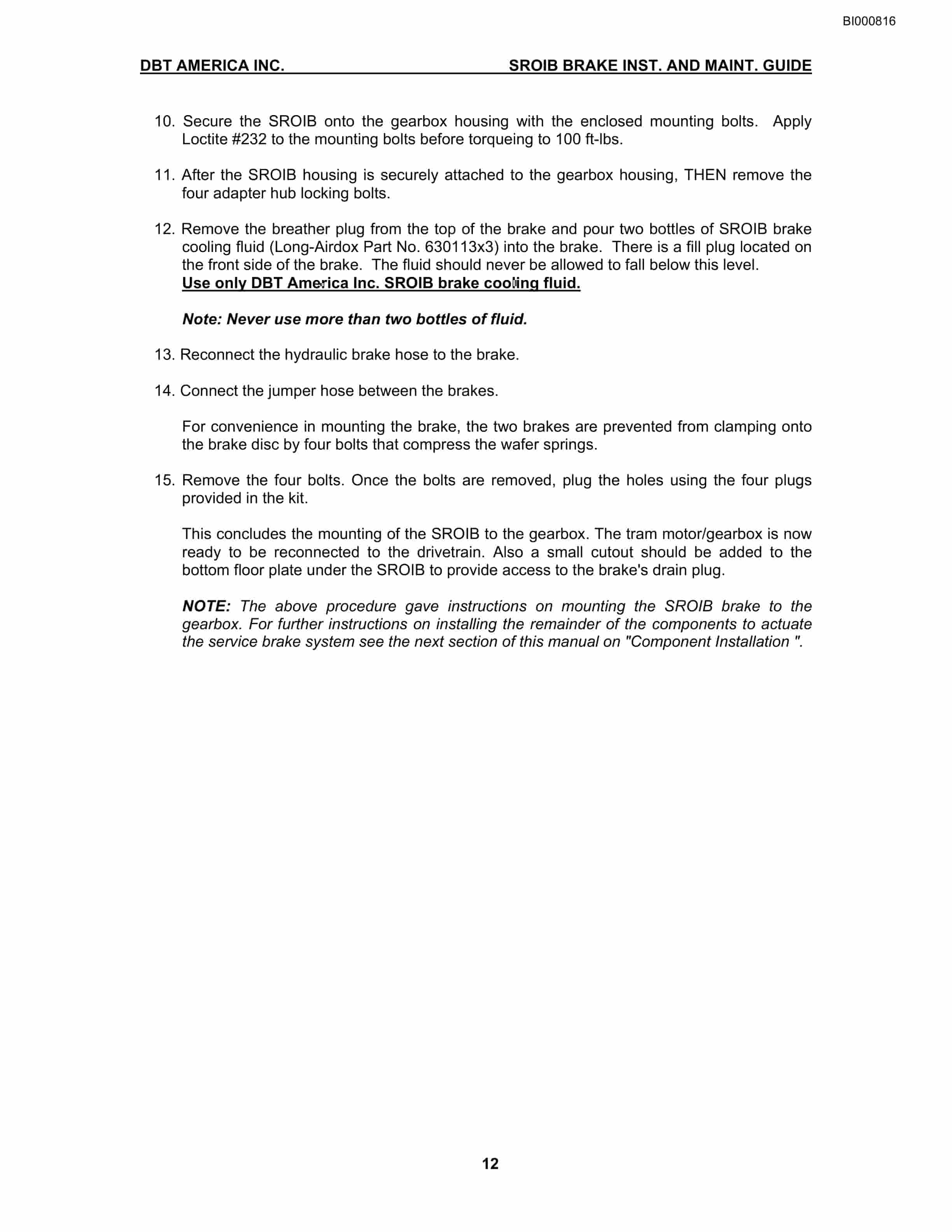Bucyrus Sroib Brake Technical Manual BI000816-3