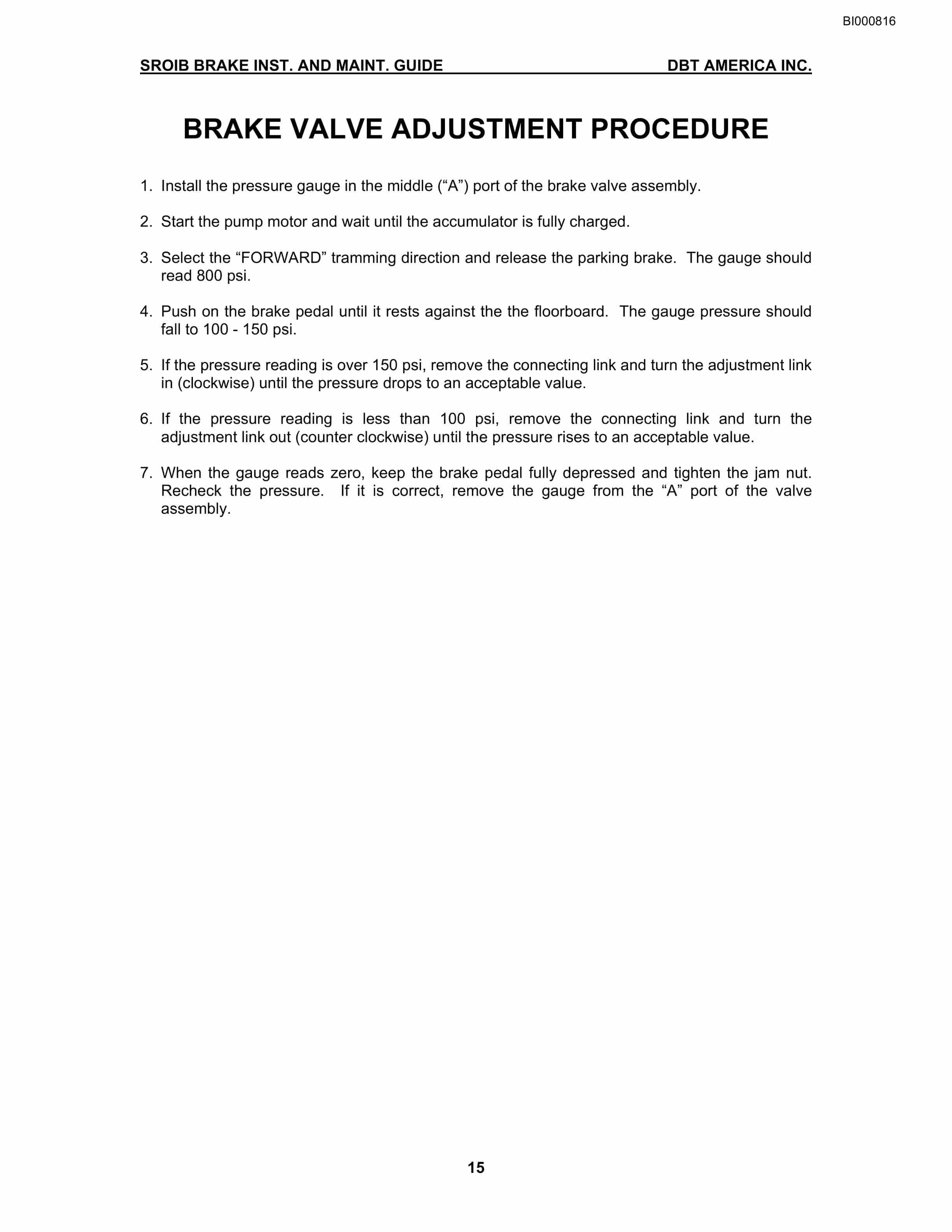 Bucyrus Sroib Brake Technical Manual BI000816-5
