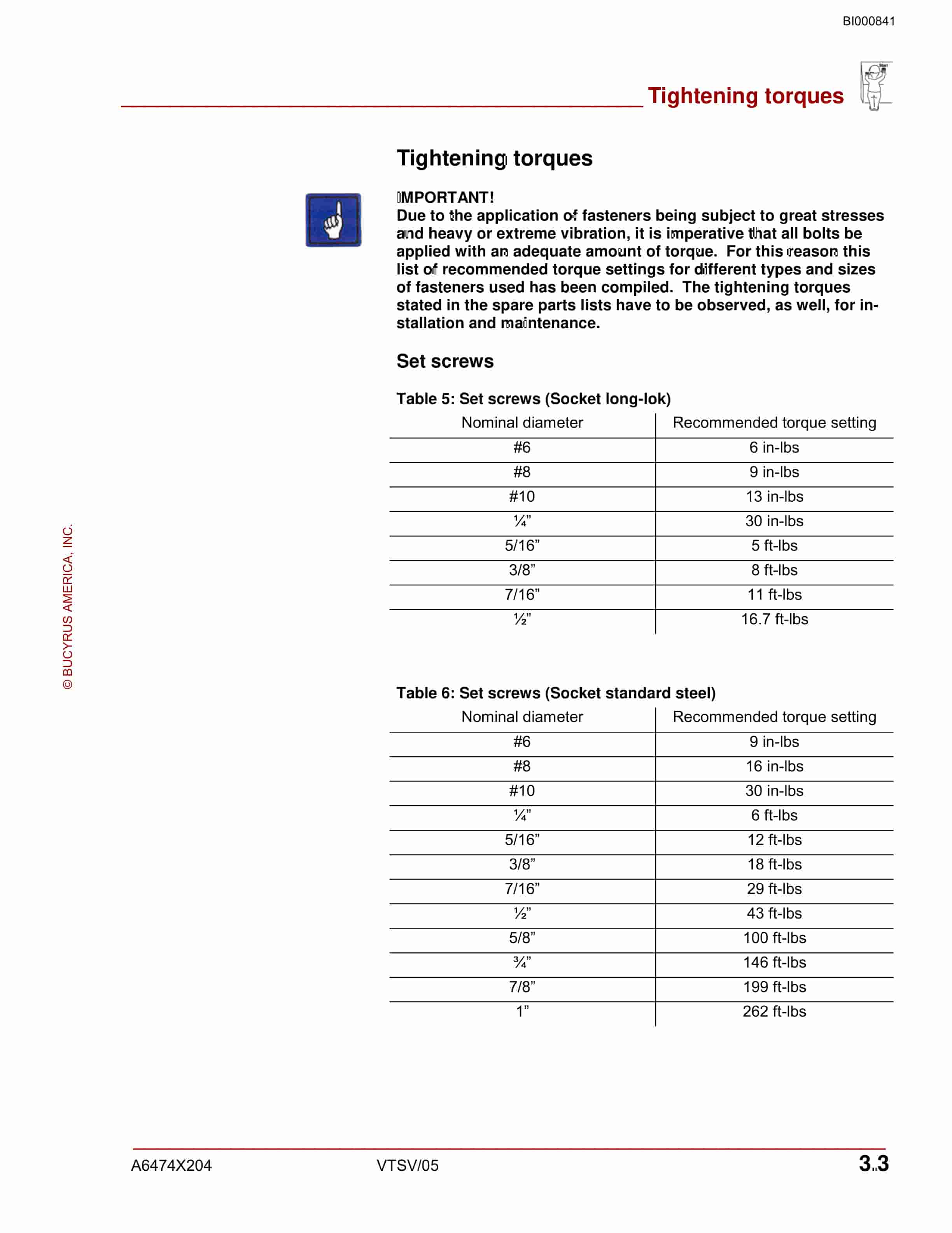 Bucyrus Sroib Brakes For UN-A-TRAC Products Installation And Maintenance Manual BI000841-4
