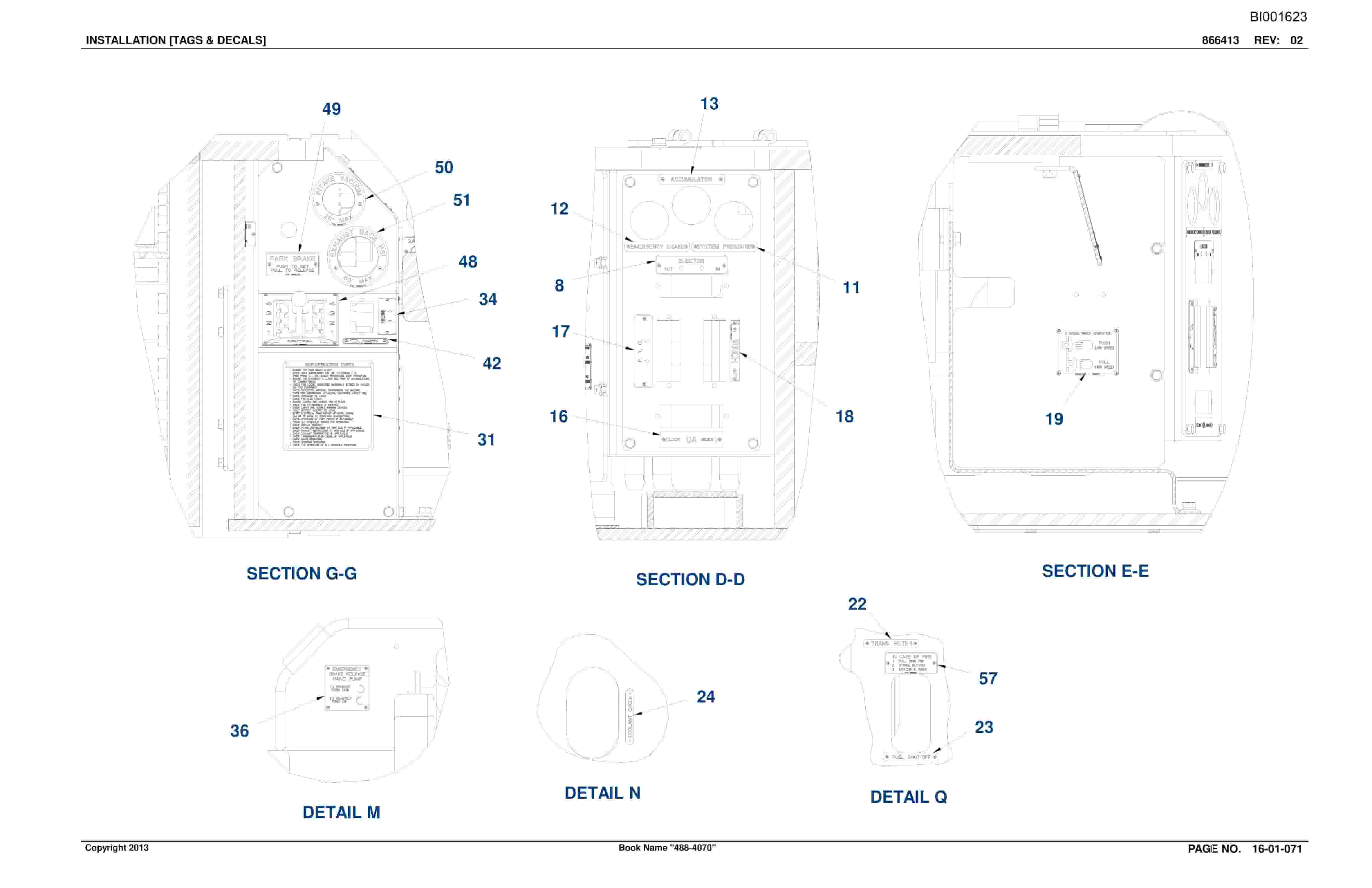 Bucyrus SU488 D SCOOP Parts Catalog BI001623-2