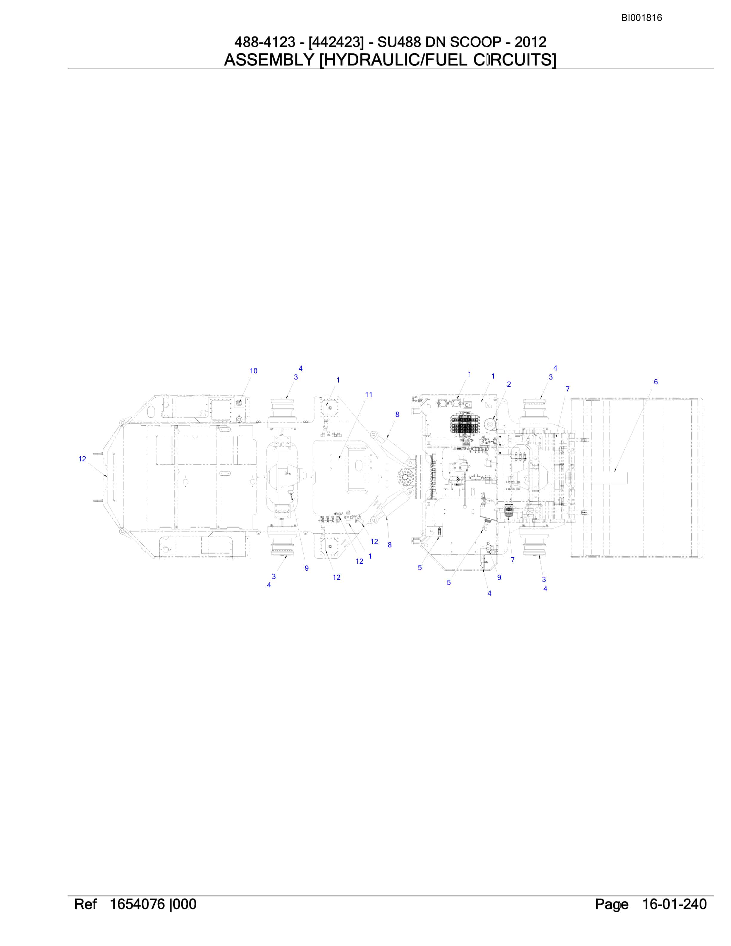 Bucyrus SU488 DN SCOOP Parts Catalog BI001816-5