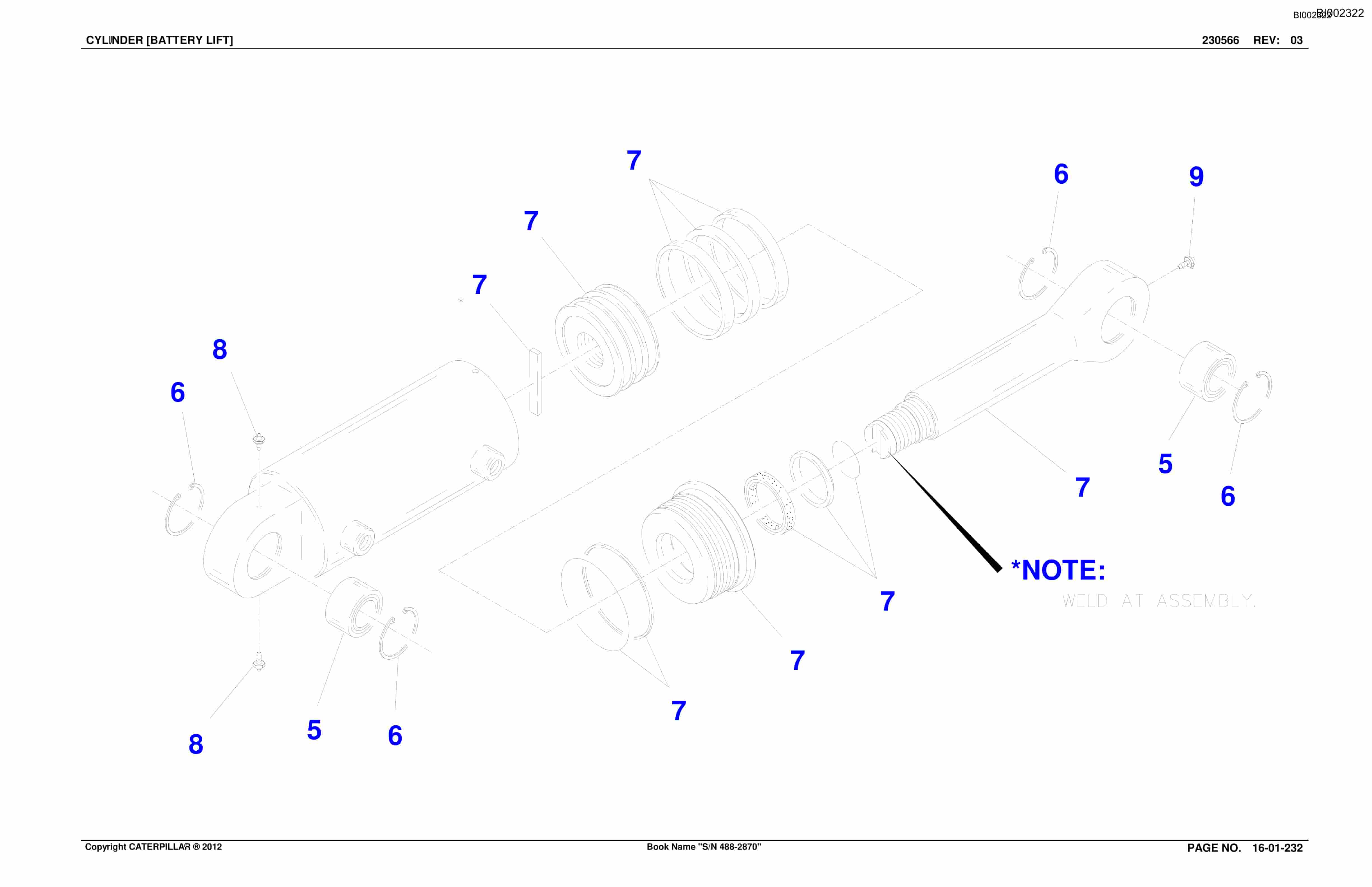 Bucyrus SU488 SCOOP Parts Catalog BI002322-5