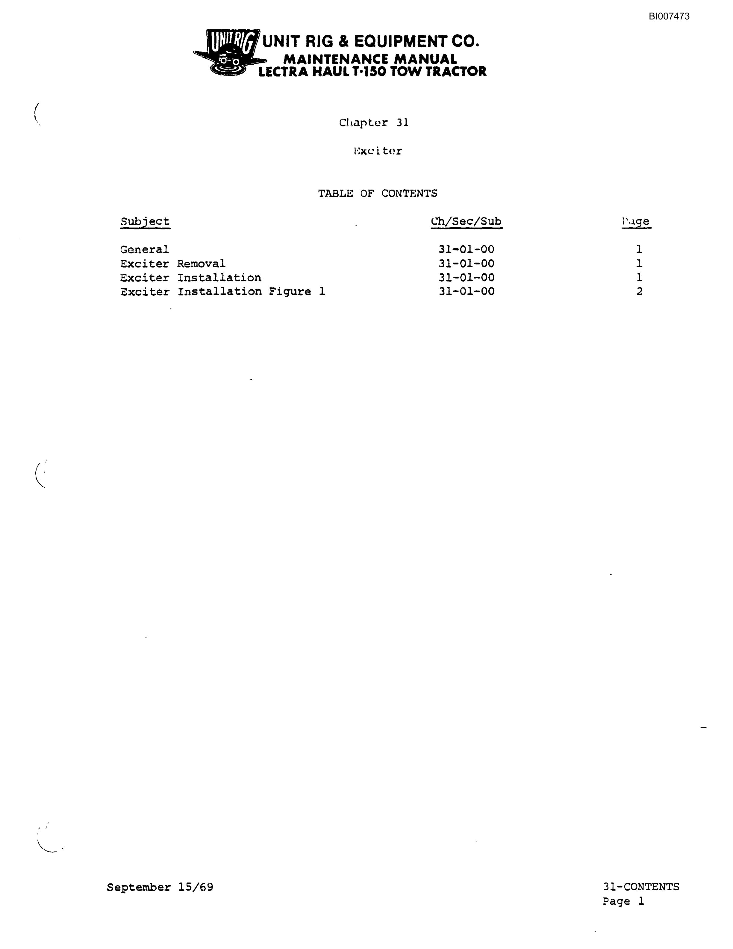 Bucyrus T-150 Tow Tractor Technical Manual BI007473-2