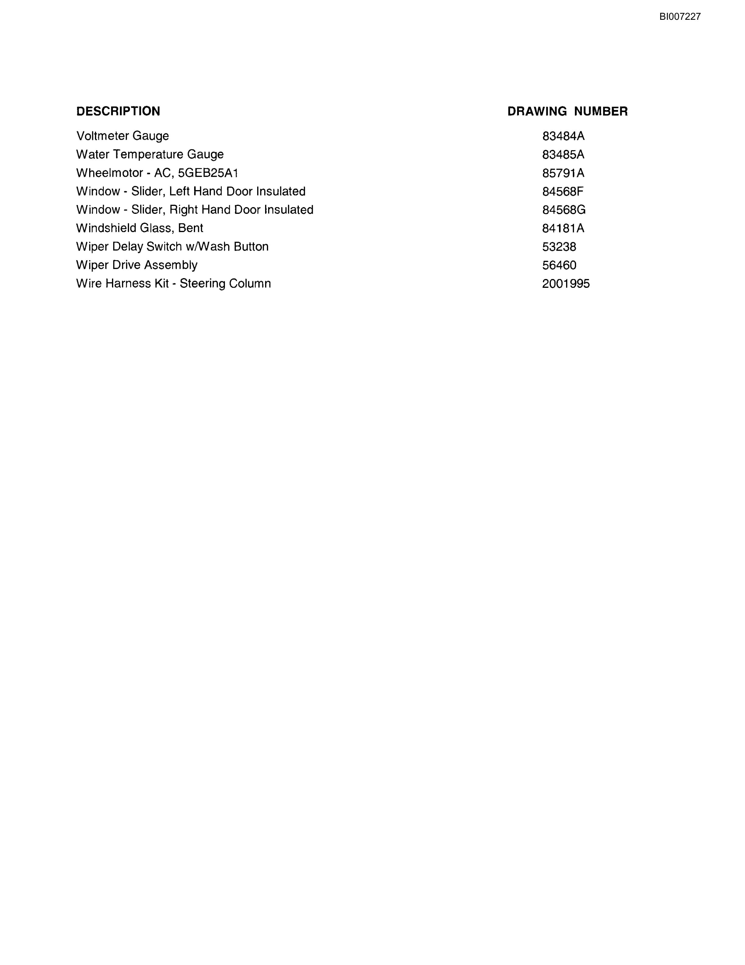 Bucyrus TMT 260AC Parts Catalog BI007227-3
