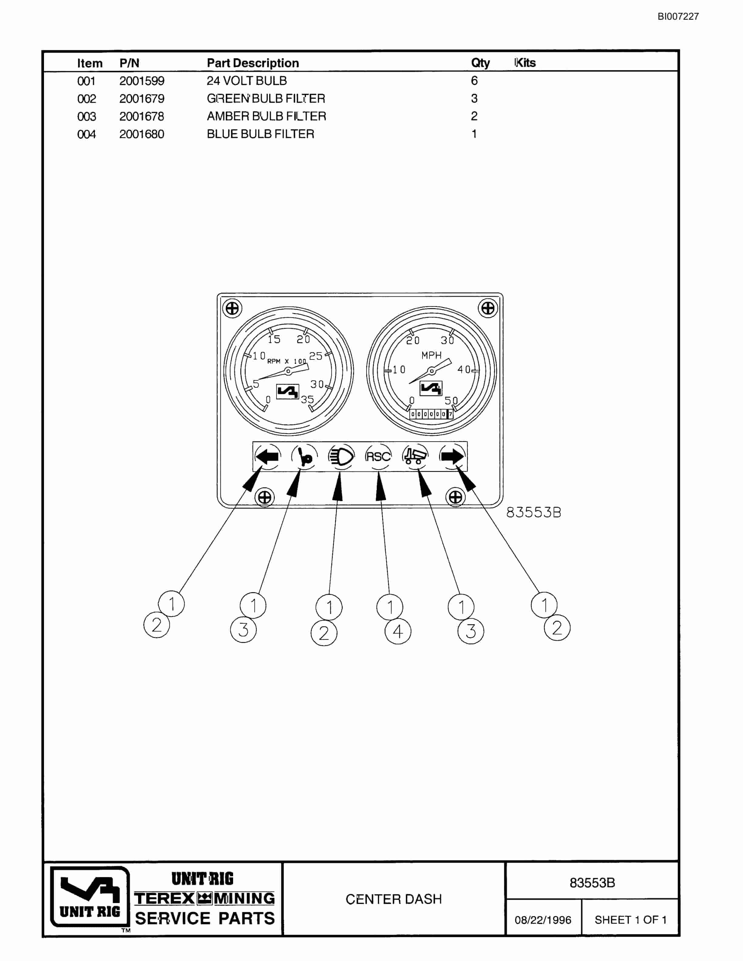 Bucyrus TMT 260AC Parts Catalog BI007227-5