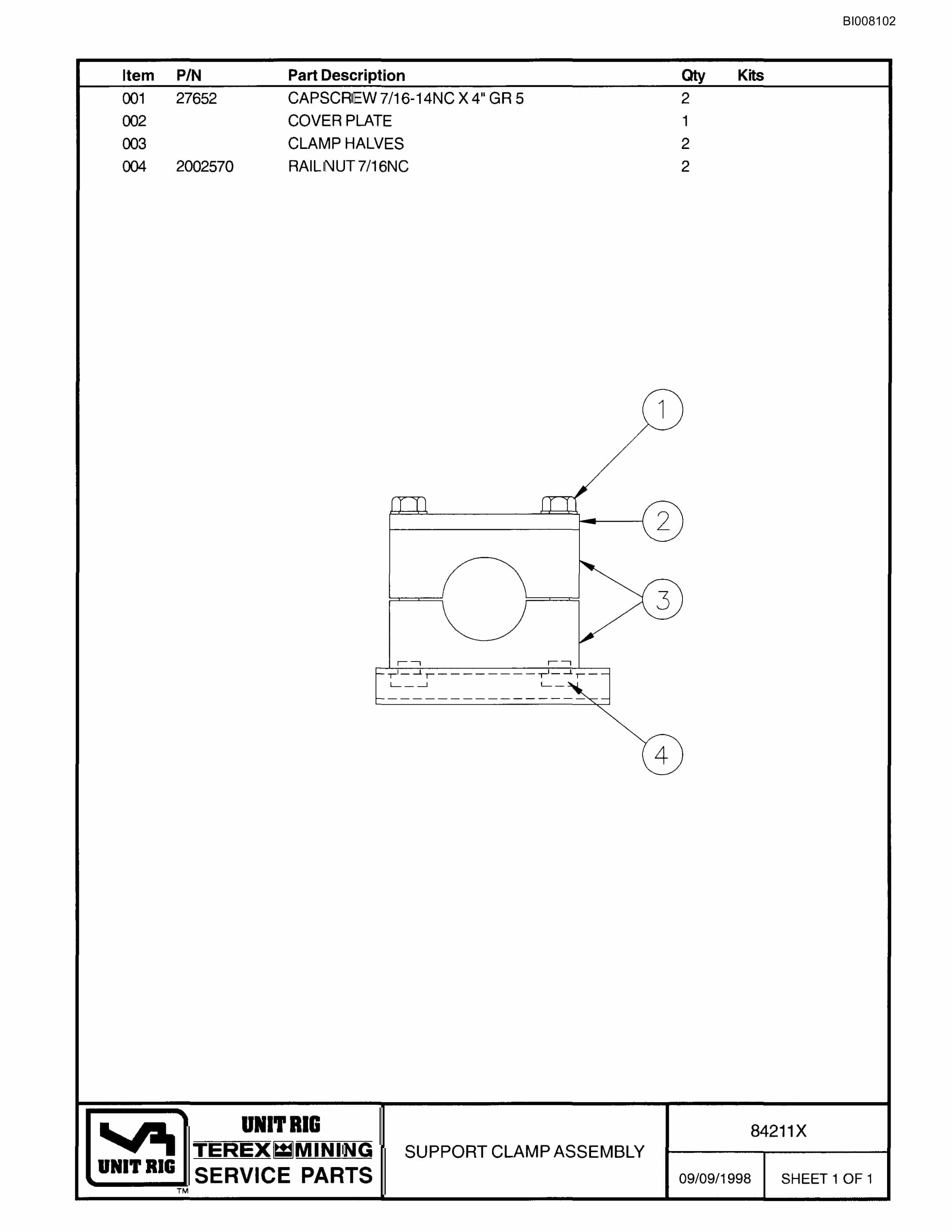 Bucyrus TMT260AC Parts Catalog BI008102-5