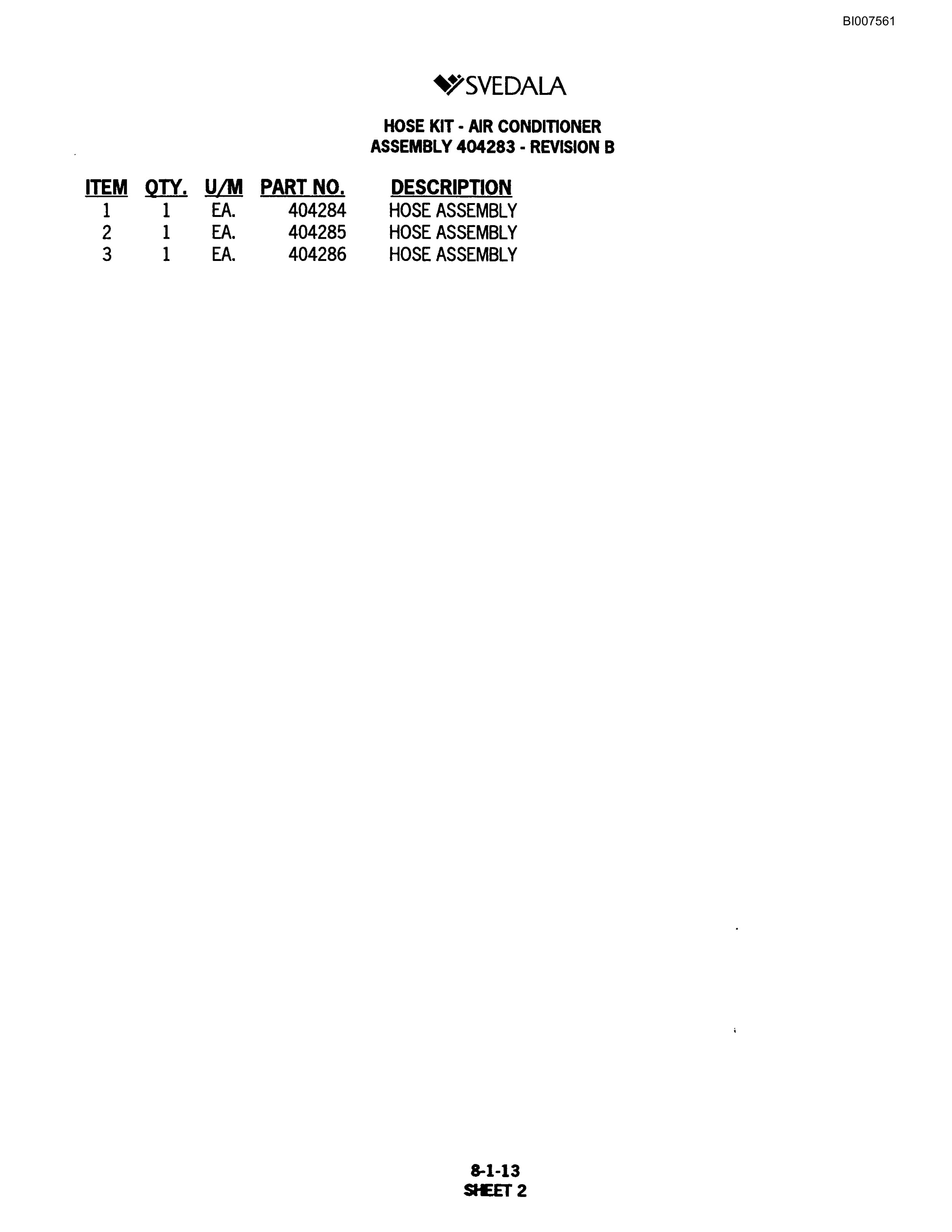 Bucyrus Trac 400 Final Assembly Kit Parts Catalog BI007561-3