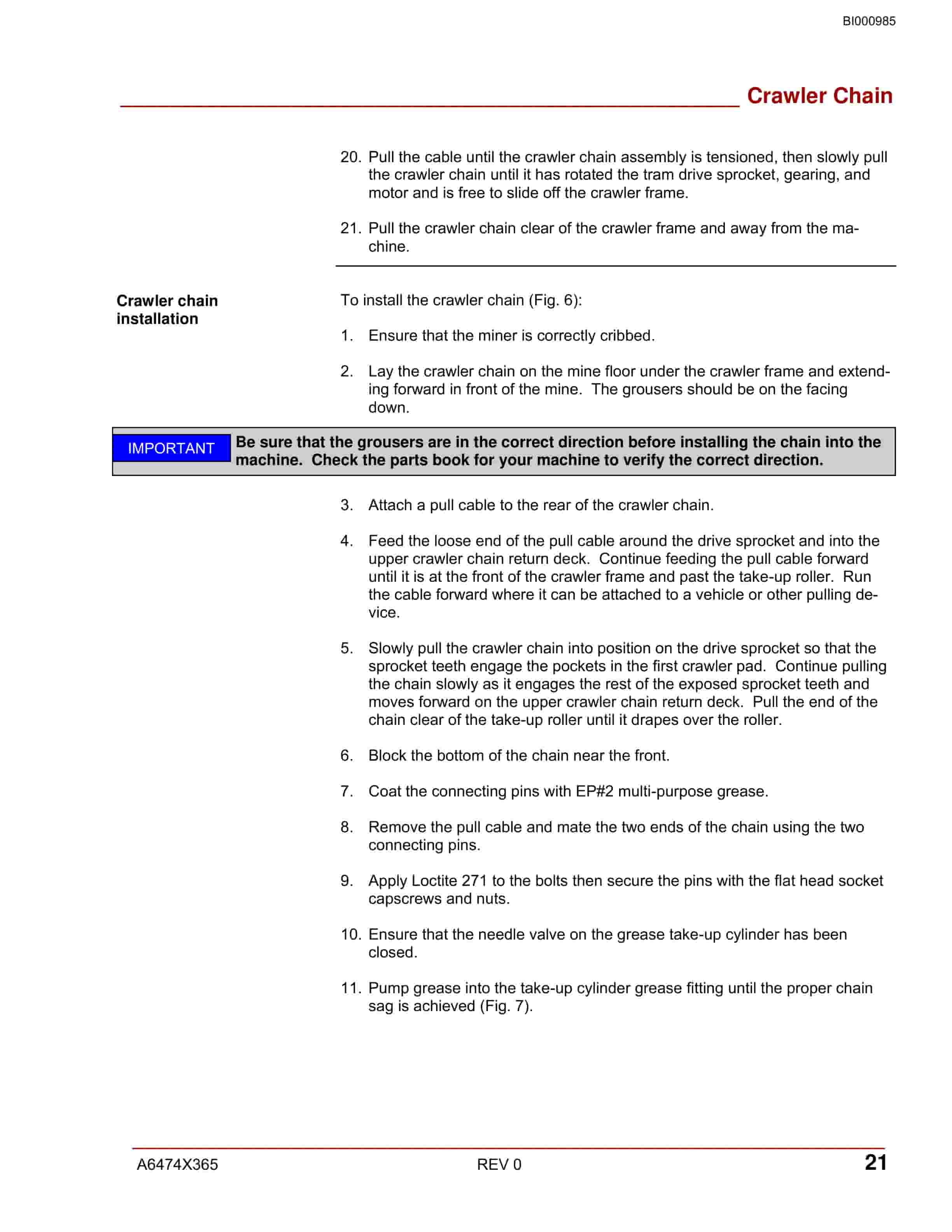 Bucyrus Traction Continuous Miner Operation Manual BI000985-3