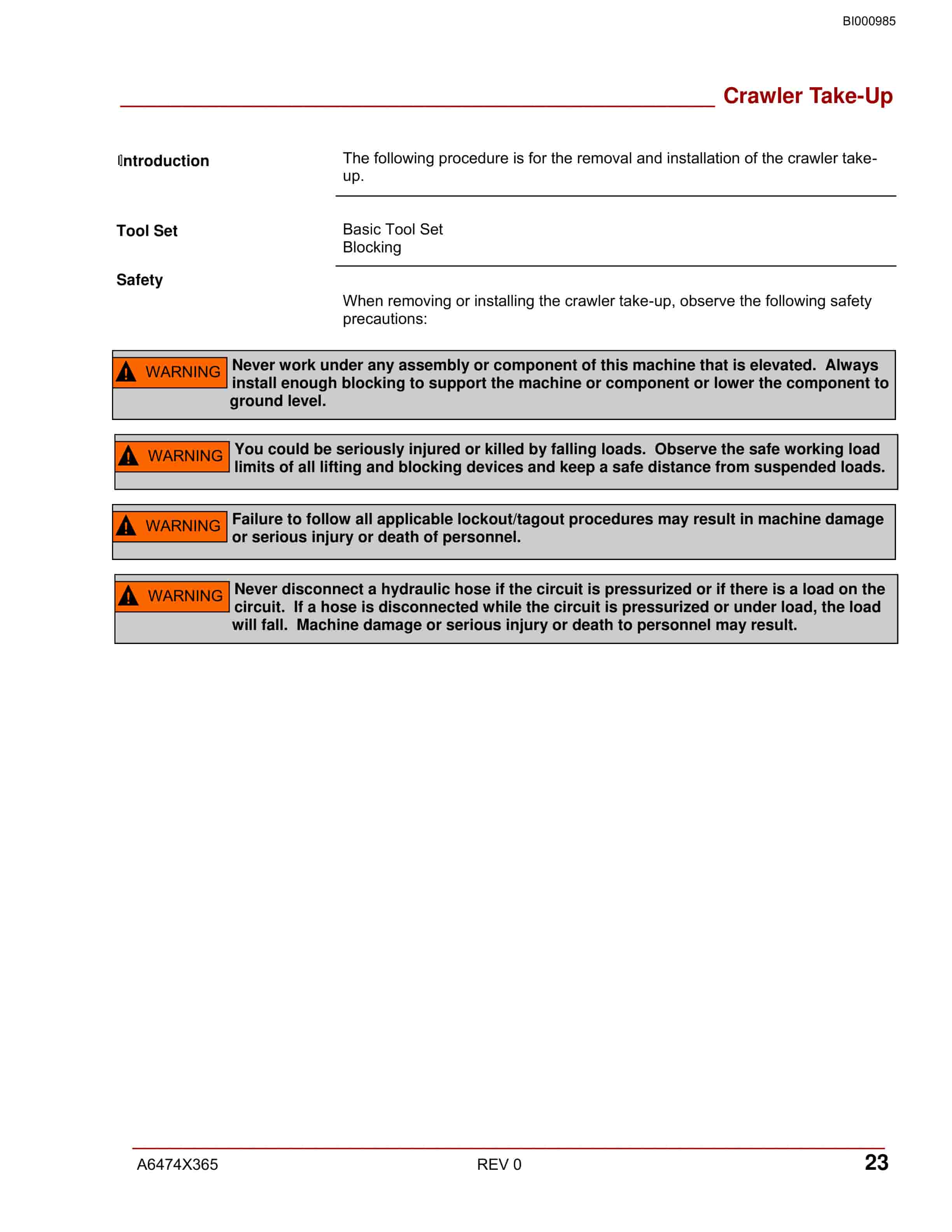 Bucyrus Traction Continuous Miner Operation Manual BI000985-4