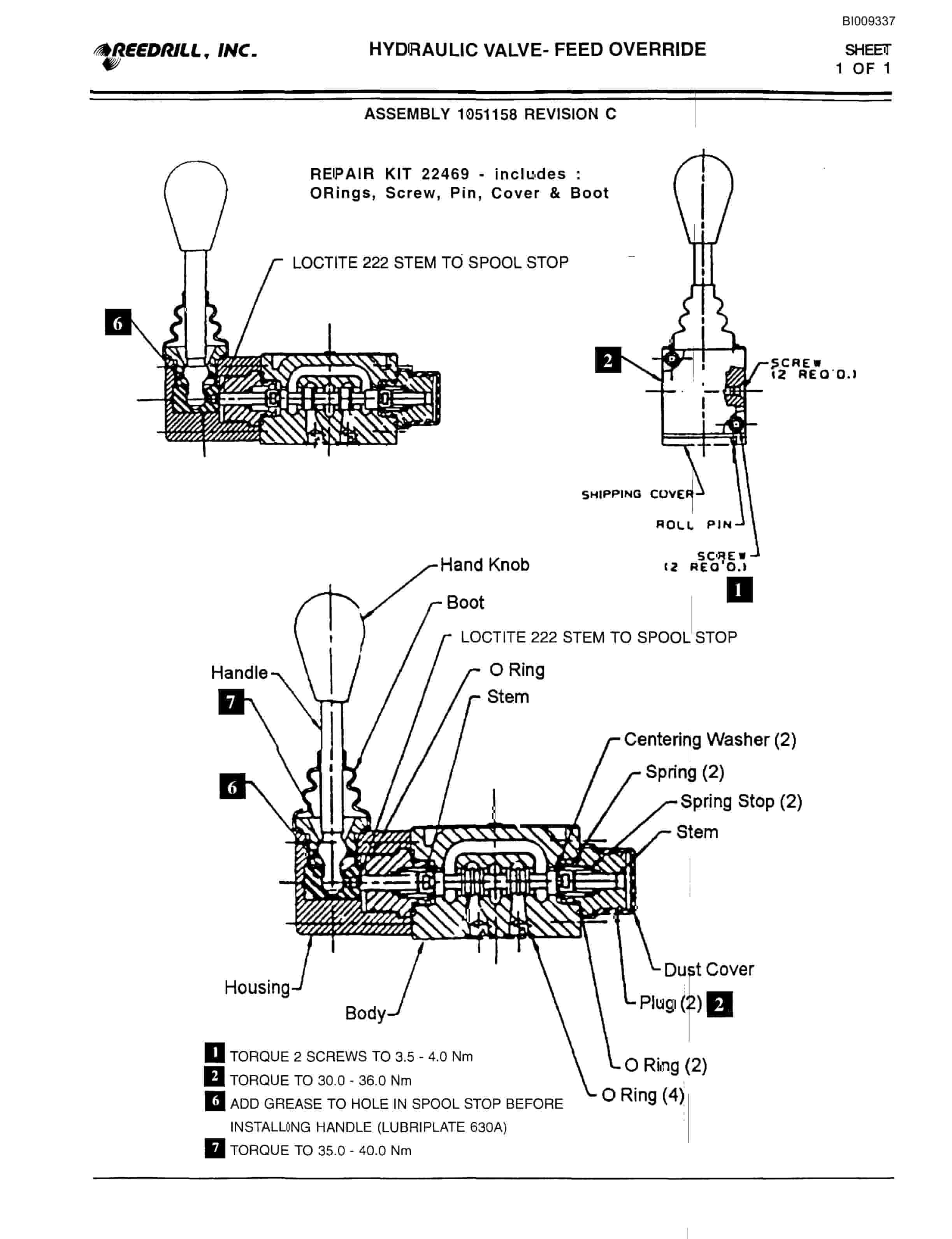 Bucyrus Truck Mounted Hydraulic Jumbo Parts Catalog BI009337-4