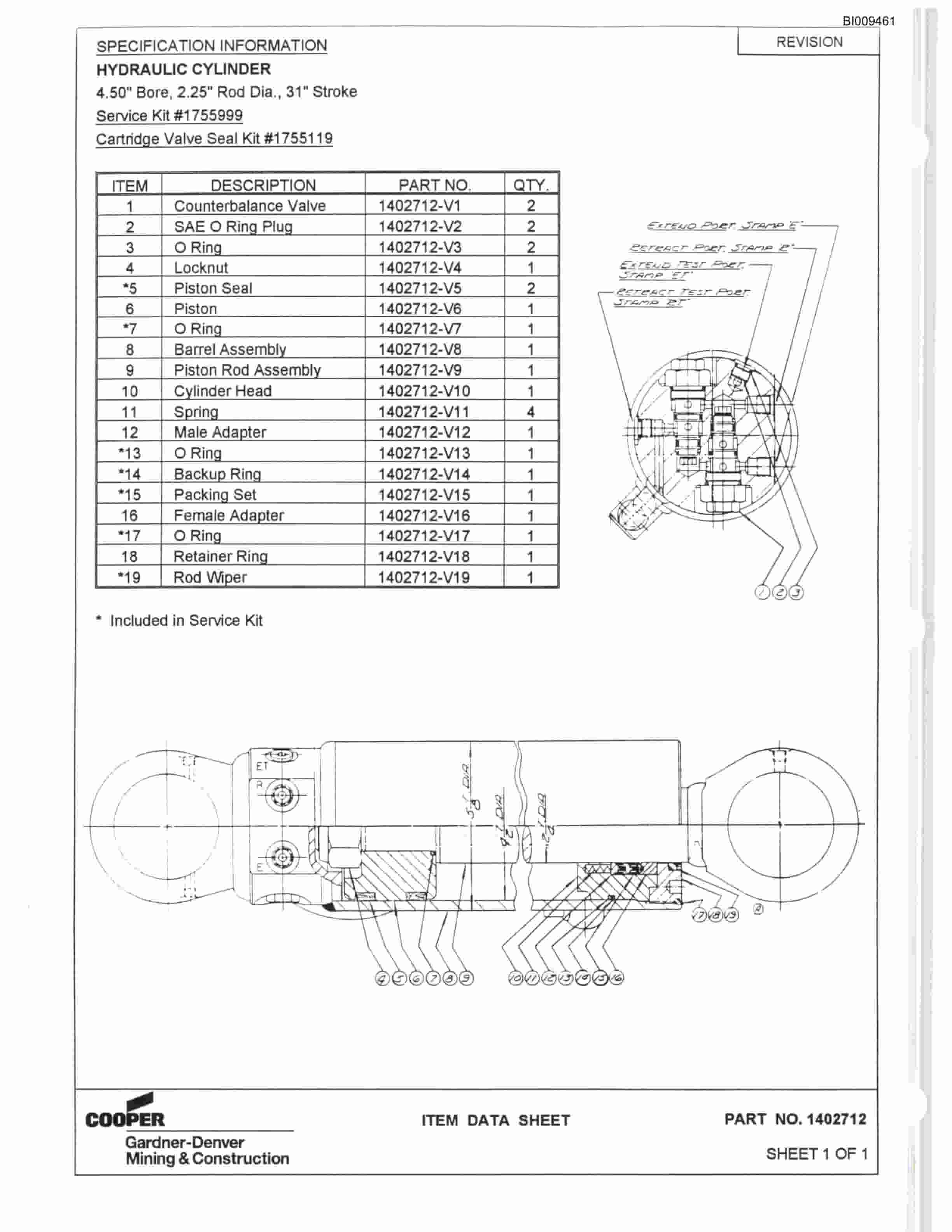 Bucyrus Truck Mounted Single Boom With Manbasket Parts Catalog BI009461-3