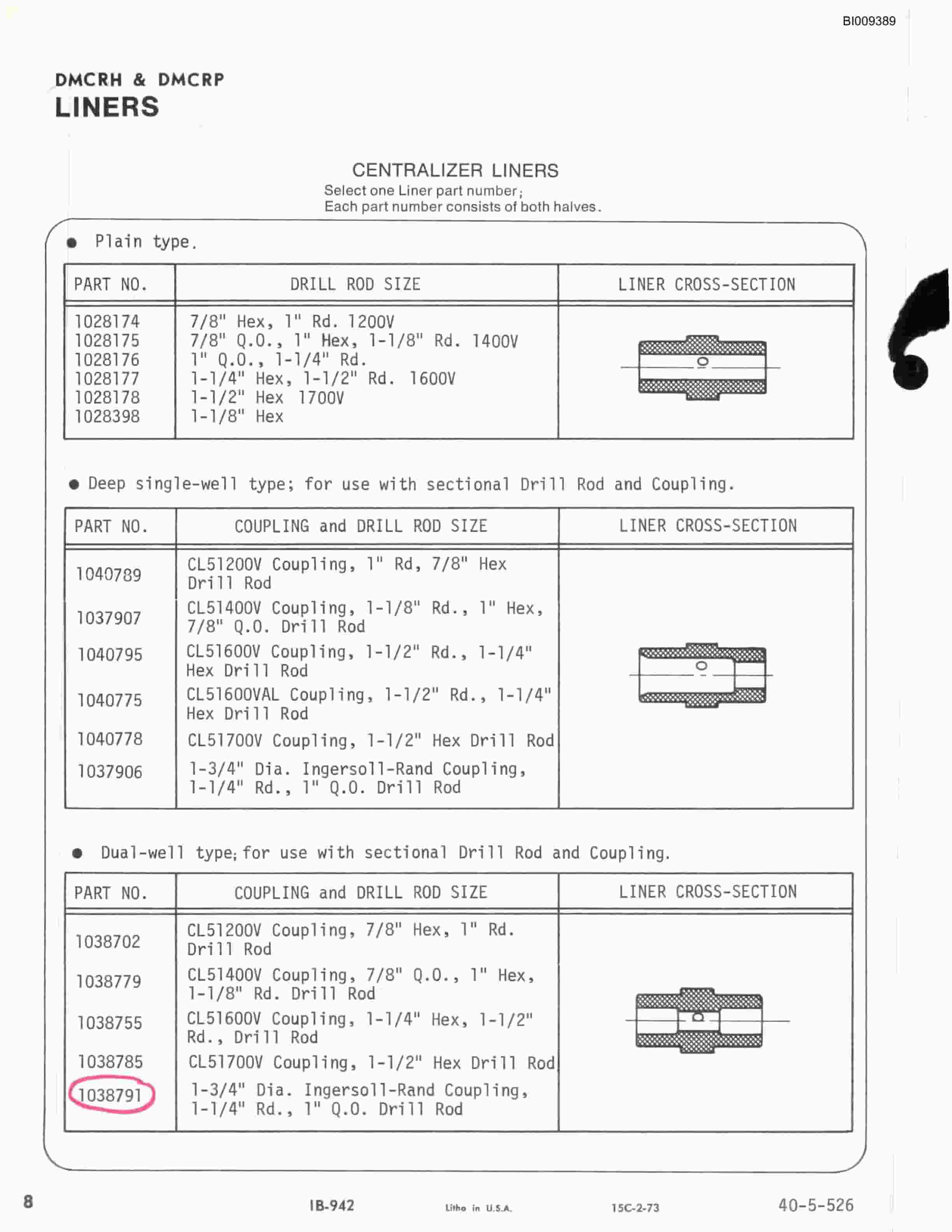 Bucyrus Twin Ring Drill Parts Catalog BI009389-5
