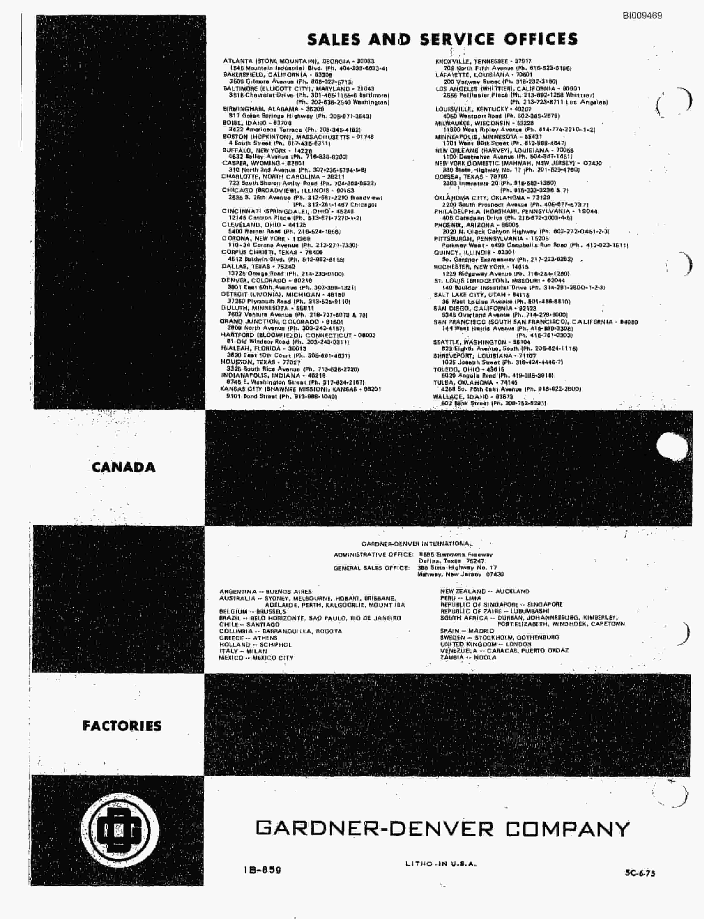 Bucyrus Two Boom Air Mini Bore Parts Catalog BI009469-3
