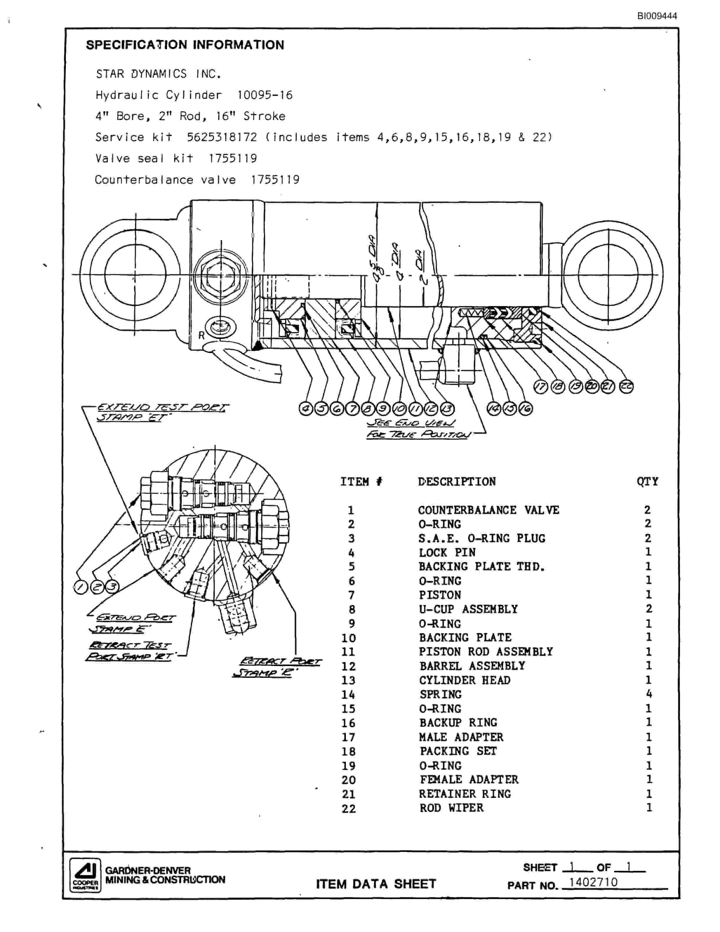 Bucyrus Universal III Pneumatic Jumbo Parts Catalog BI009444-5