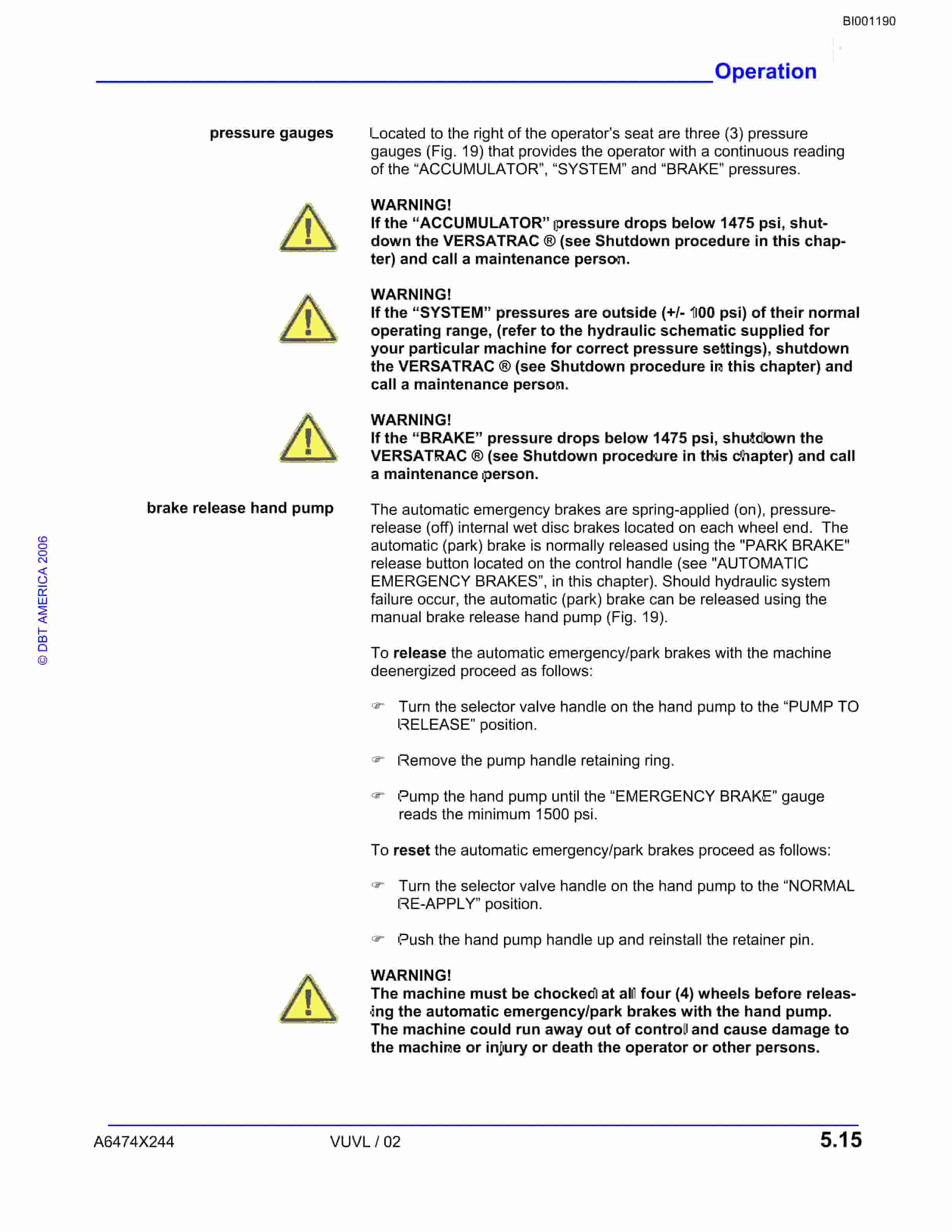 Bucyrus Versatrac Parts Catalog BI001190-3