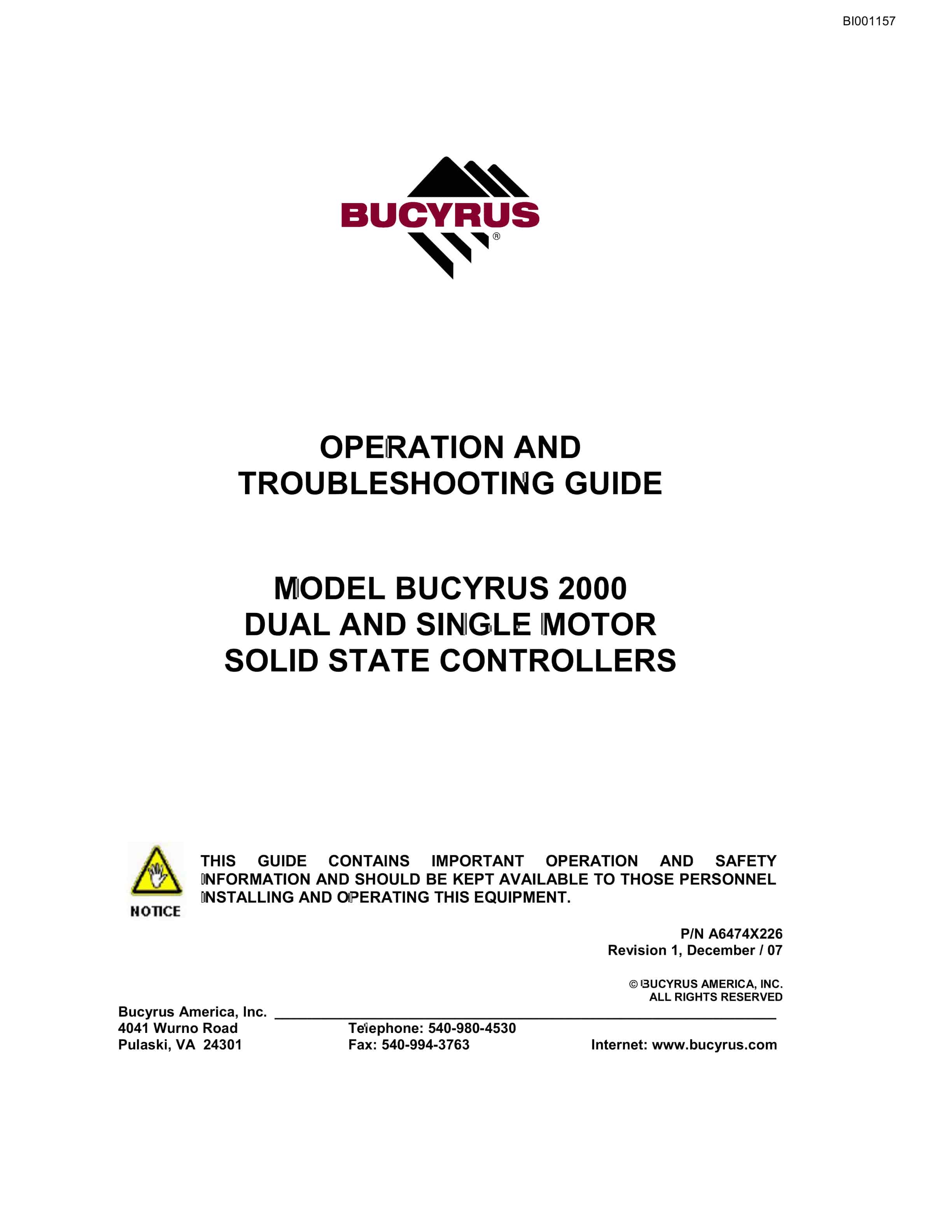 Bucyrus Versatrac Spare Parts List BI001157-5
