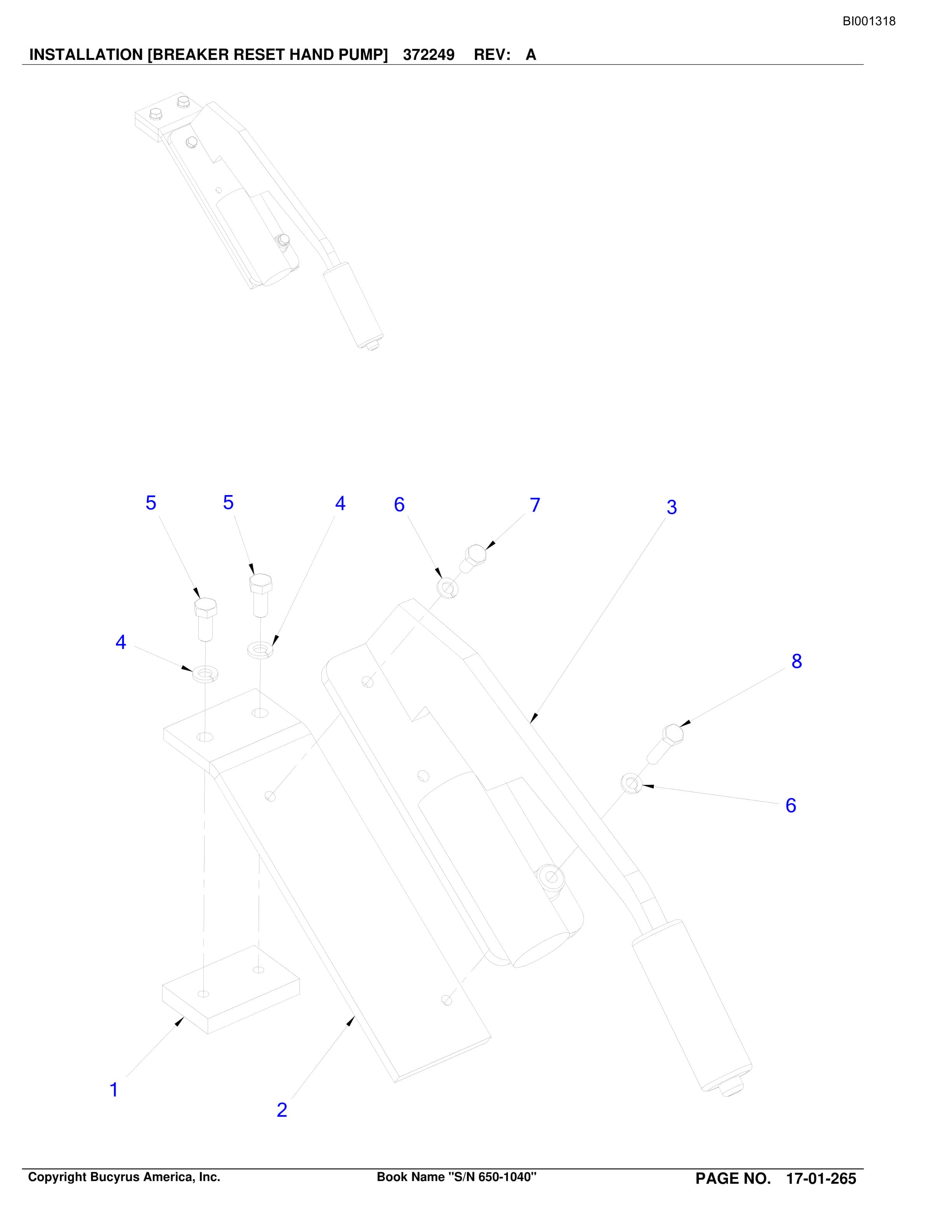 Bucyrus Versatrac Spare Parts List BI001318-2