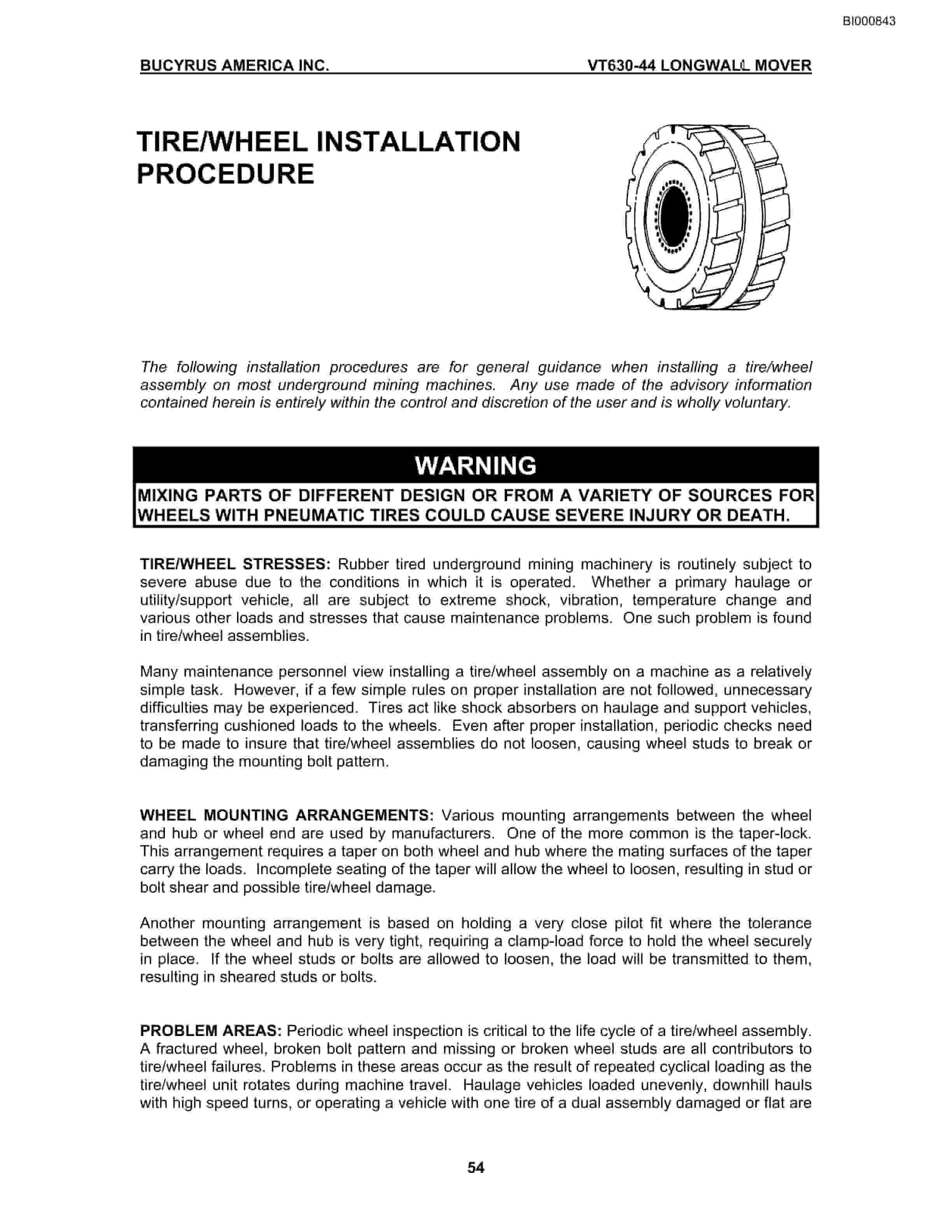 Bucyrus VT630-44 Series Longwall Mover Technical Manual BI000843-4