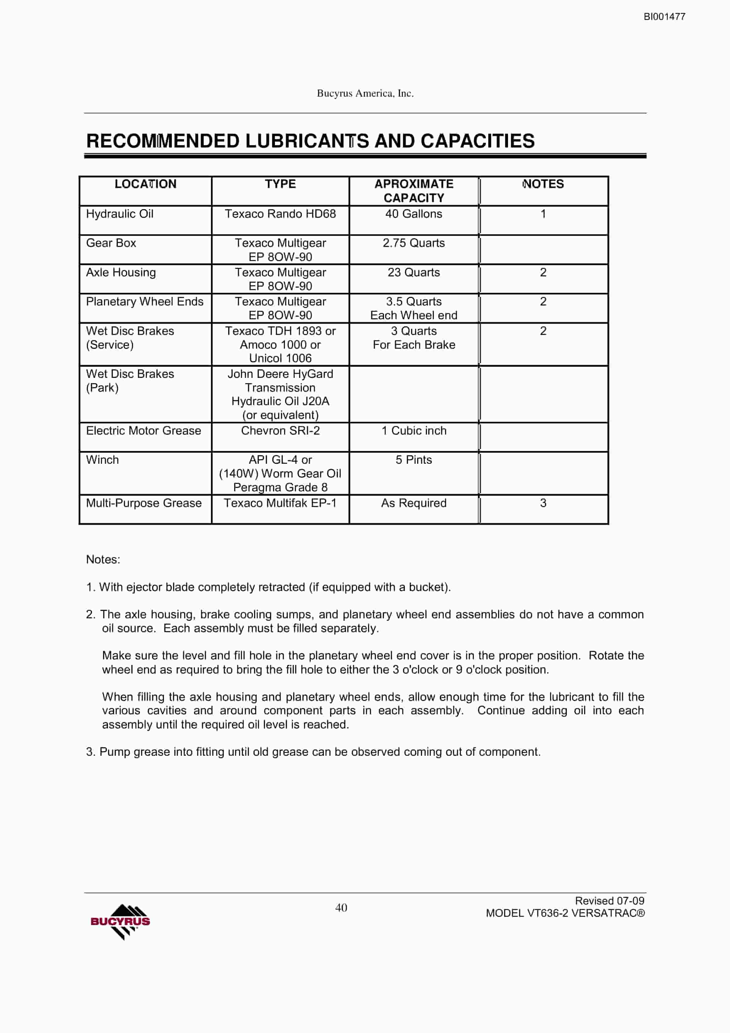 Bucyrus VT636-2 Longwall Shield Mover Operation Manual BI001477-2