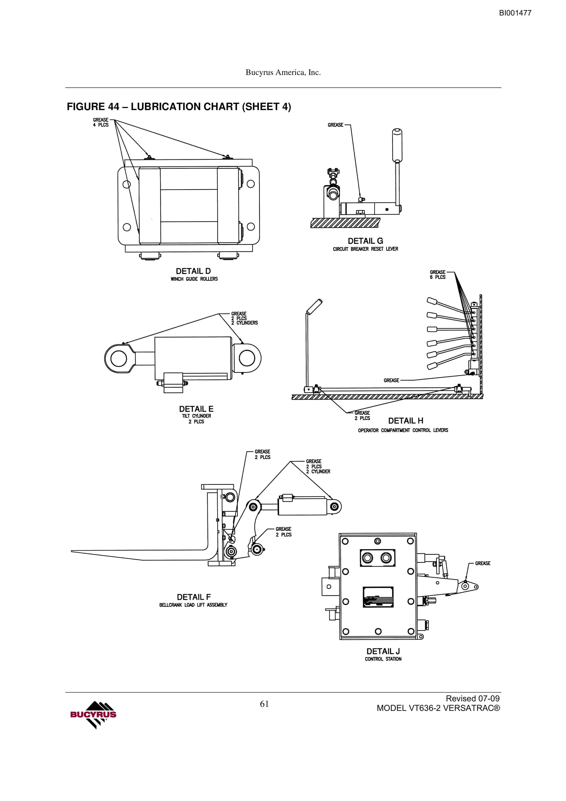 Bucyrus VT636-2 Longwall Shield Mover Operation Manual BI001477-4