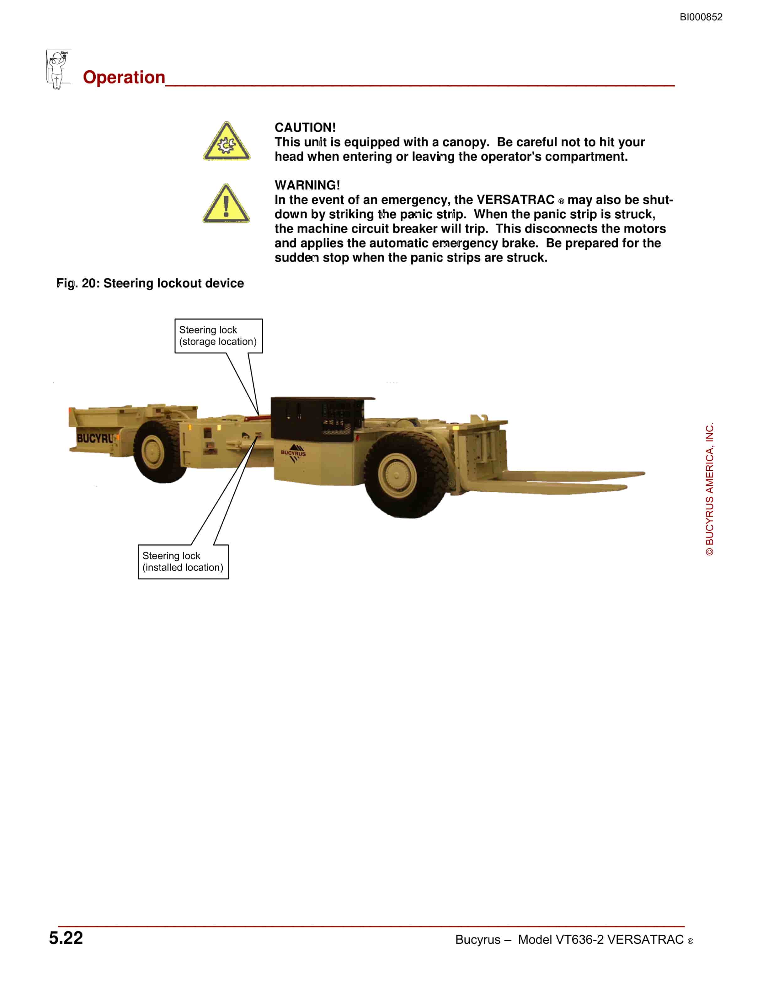 Bucyrus VT636-2 Versatrac Operation Manual BI000852-2