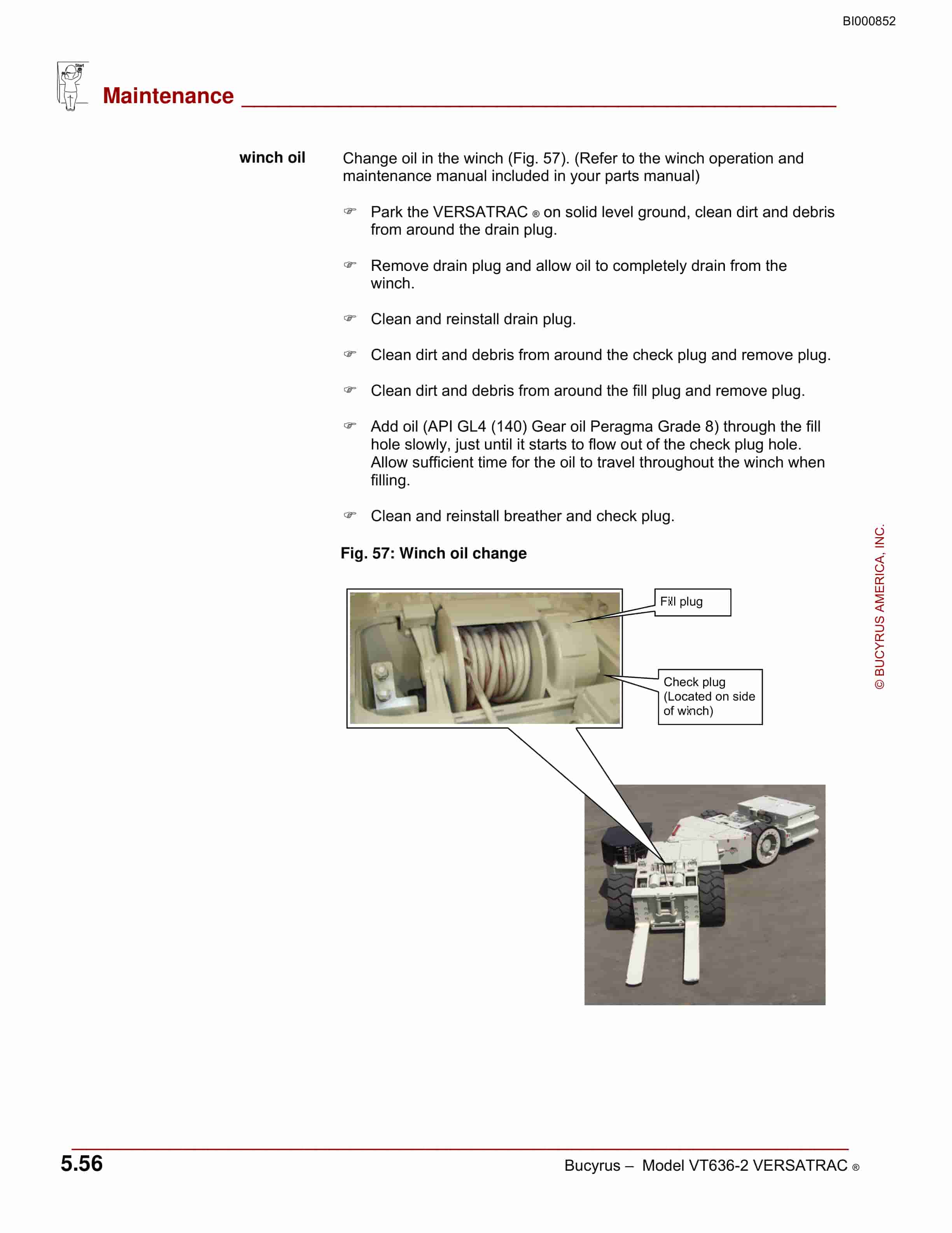 Bucyrus VT636-2 Versatrac Operation Manual BI000852-4