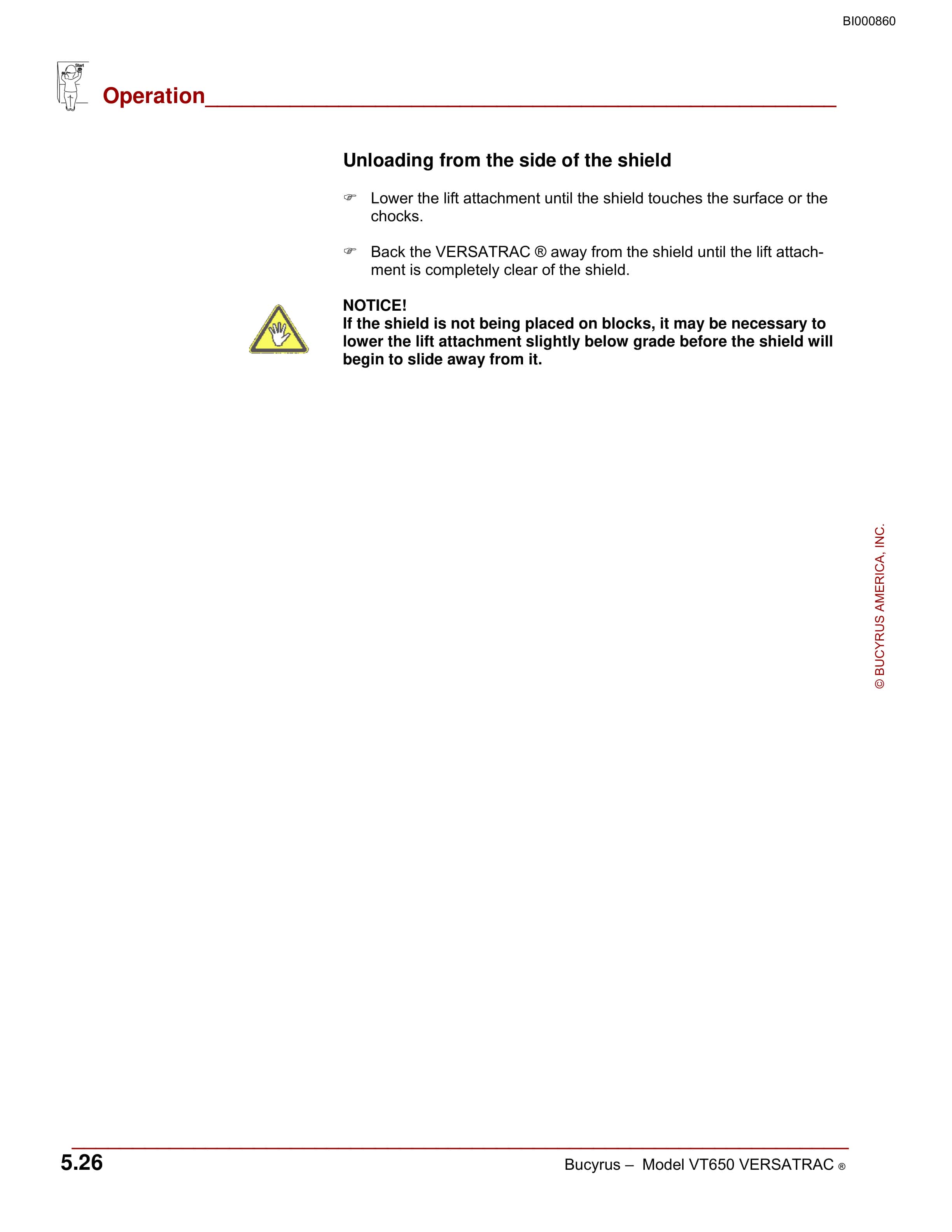 Bucyrus VT650 Versatrac Operation Manual BI000860-2