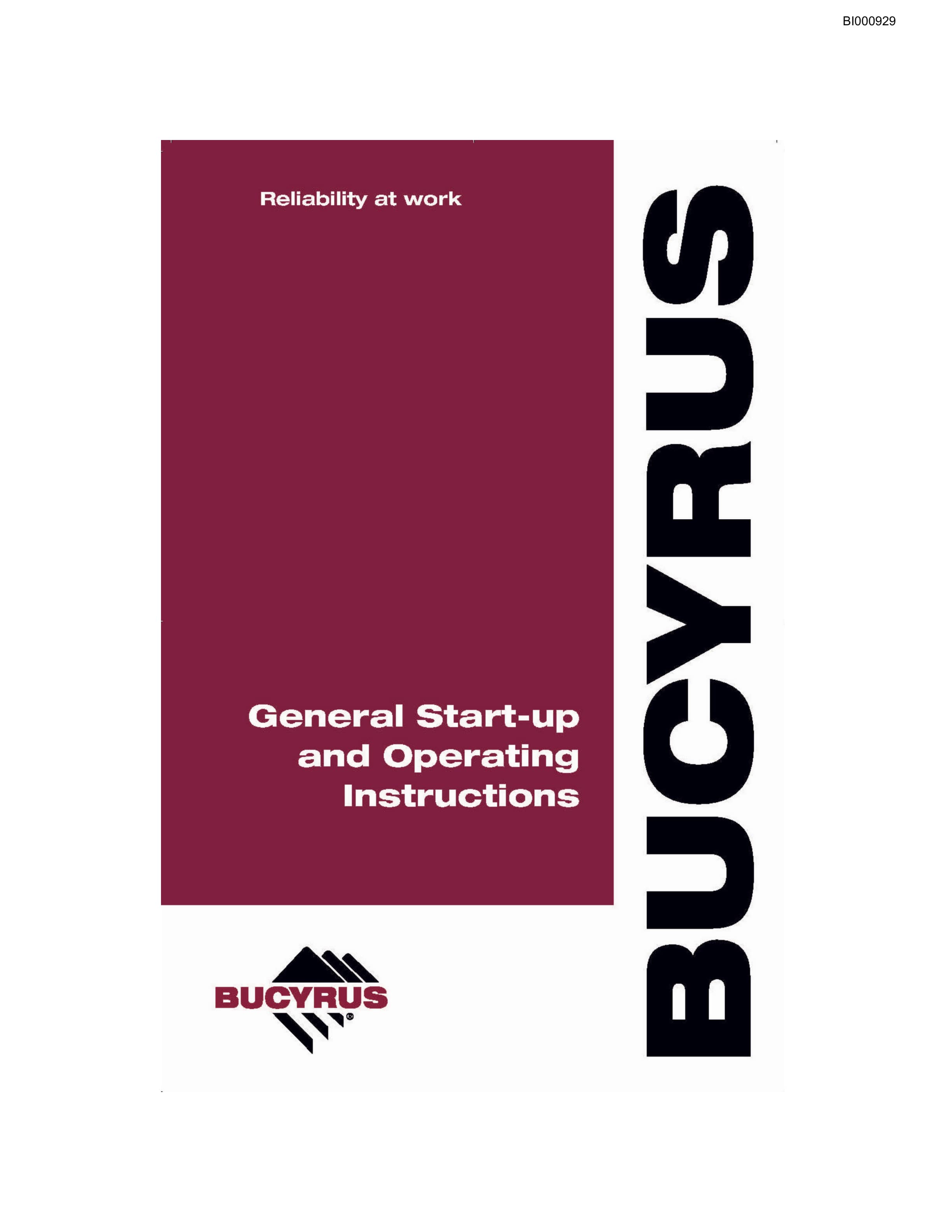Bucyrus VT650AC Versatrac General Start-up And Operating Instructions BI000929