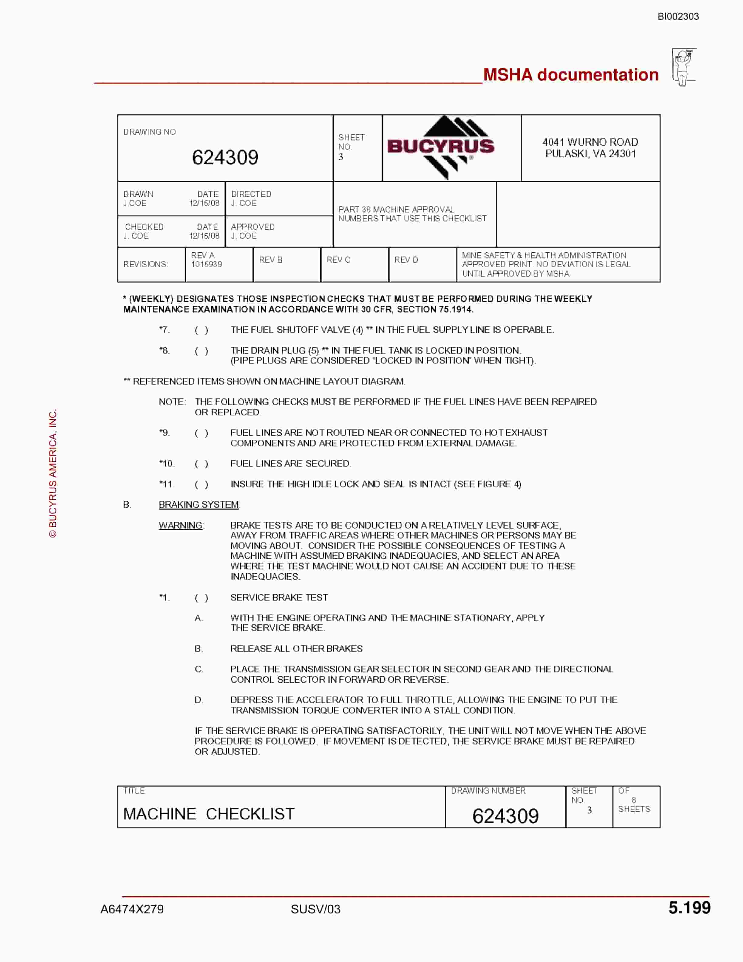 Bucyrus VT650D XP Versatrac Operation Manual BI002303-4