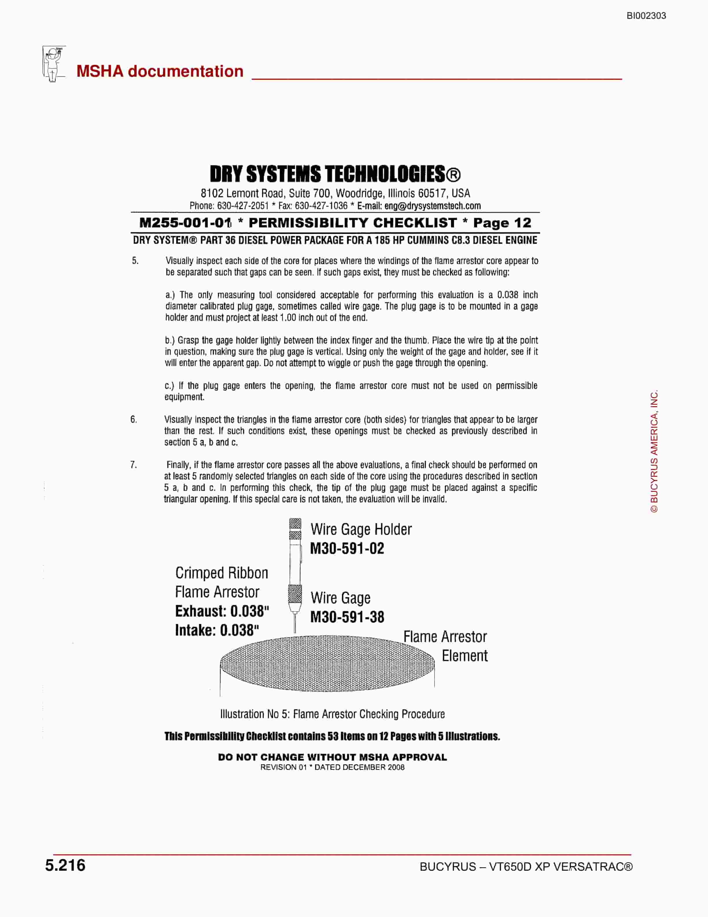 Bucyrus VT650D XP Versatrac Operation Manual BI002303-5