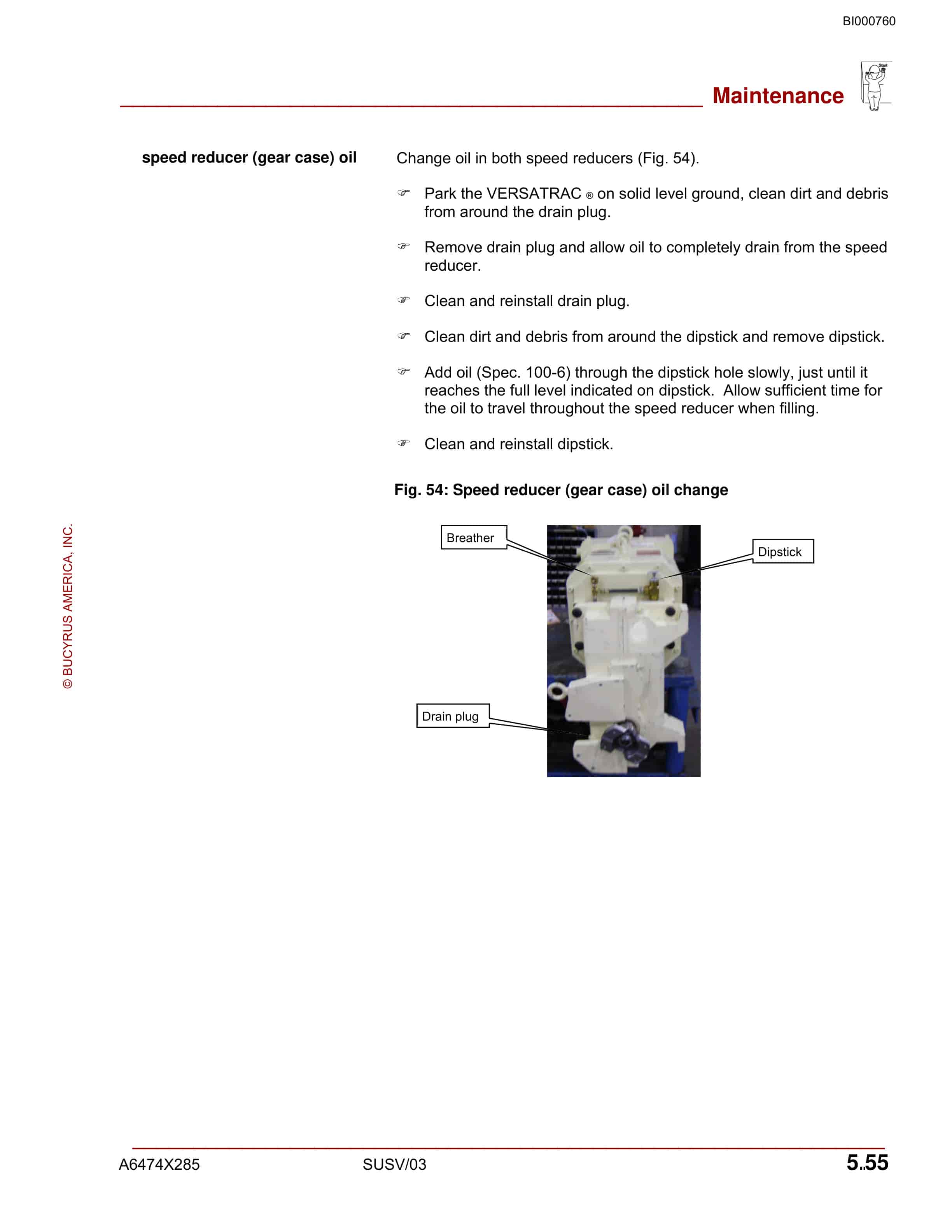Bucyrus VT650MA China Versatrac Operation Manual BI000760-3