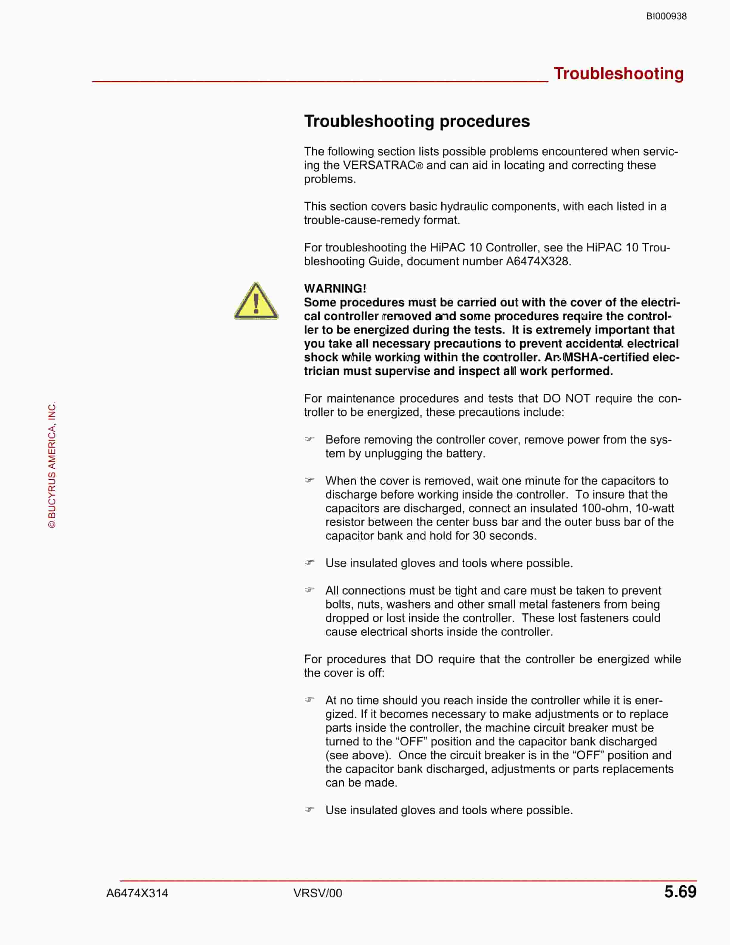 Bucyrus VT680 Versatrac Operation And Maintenance Manual BI000938-4