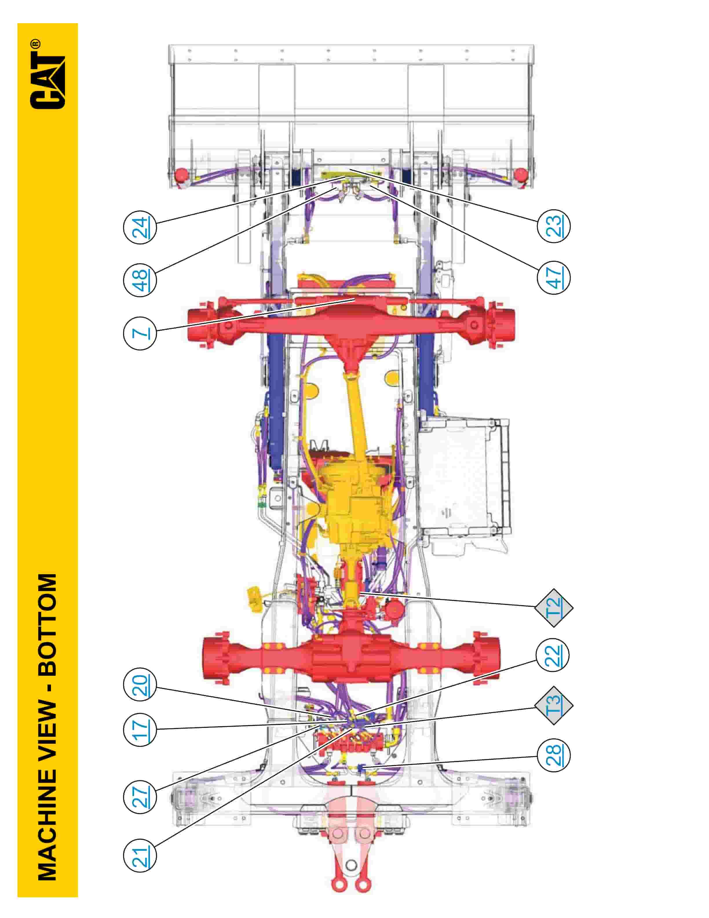 Caterpillar 432F, 444F Backhoe Loader Hydraulic System Schematic UENR3879-02-3