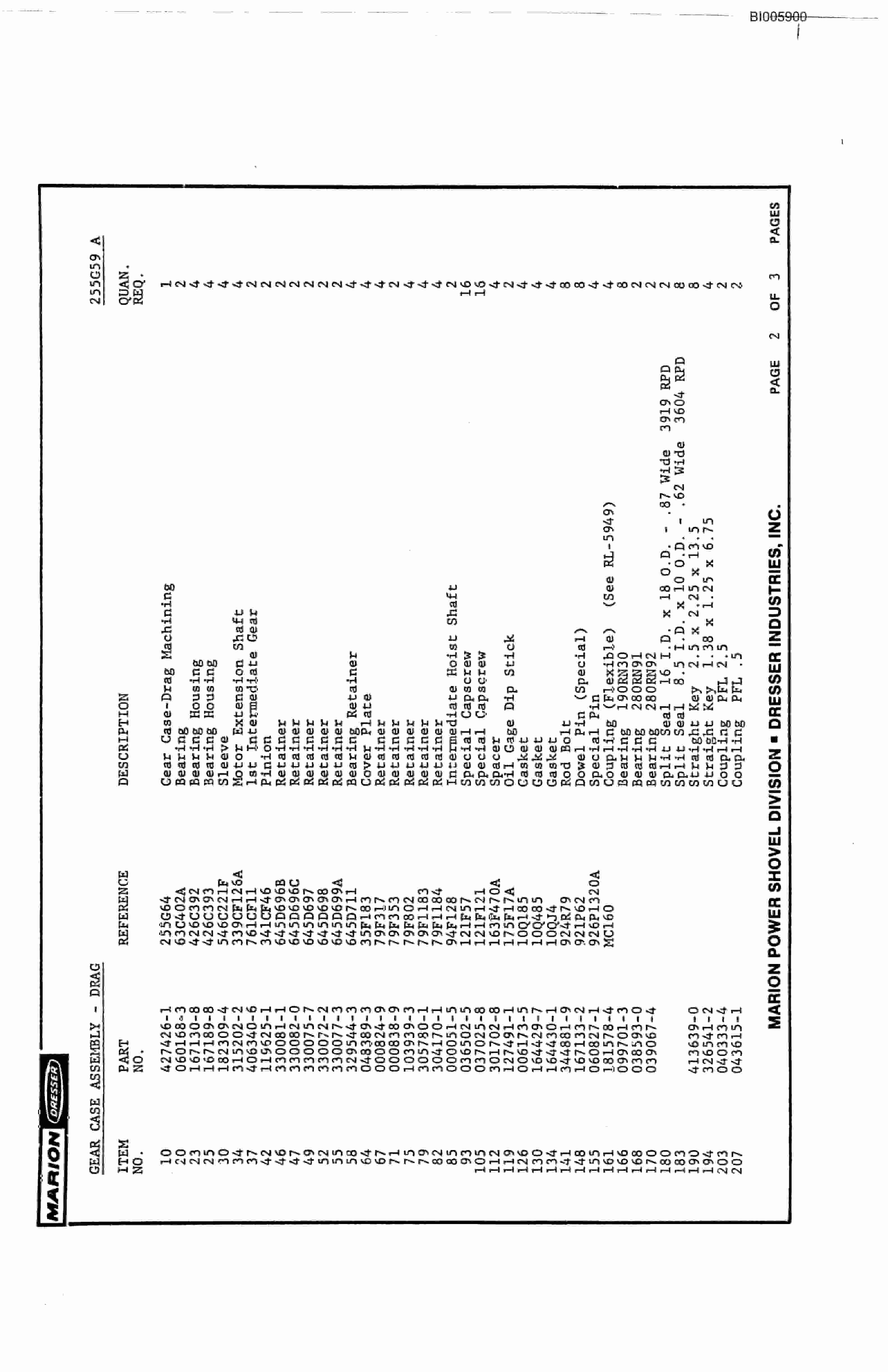 Caterpillar 8050 Walking Dragline Parts Manual BI005900 5 Caterpillar 8050 Walking Dragline Parts Manual BI005900-5