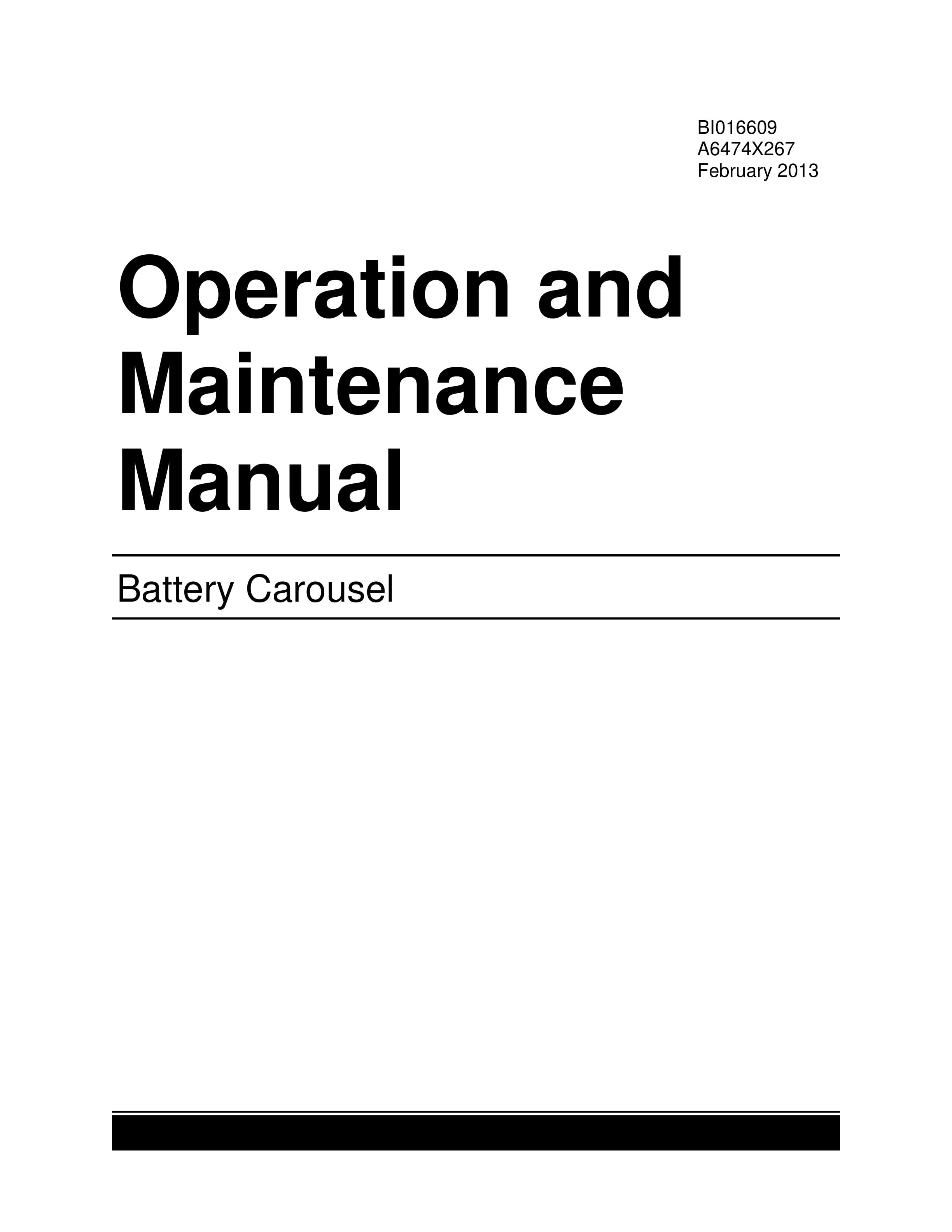 Caterpillar Battery Carousel Operation And Maintenance Manual A6474X267