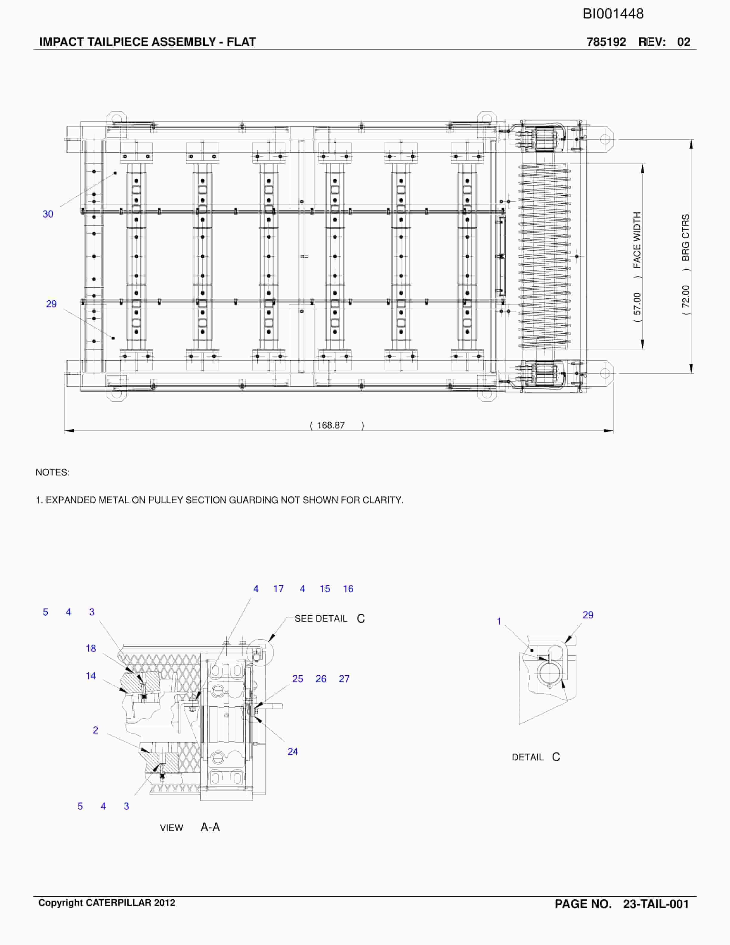 Caterpillar BC100 Belt System Parts Catalog BI001448-3